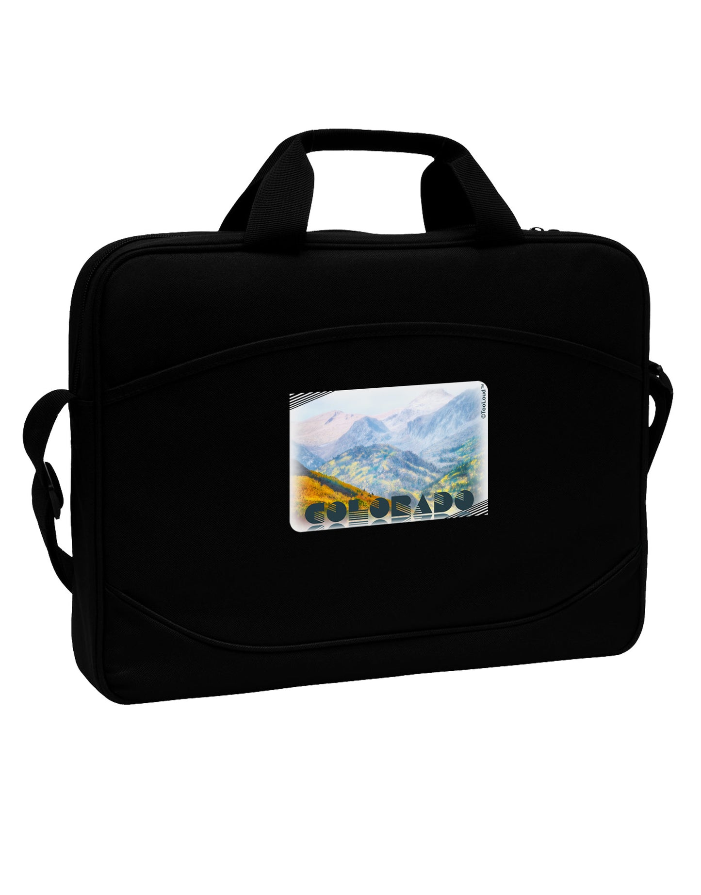 CO Fog Mountains Text 15" Dark Laptop / Tablet Case Bag-Laptop / Tablet Case Bag-TooLoud-Black-White-Davson Sales