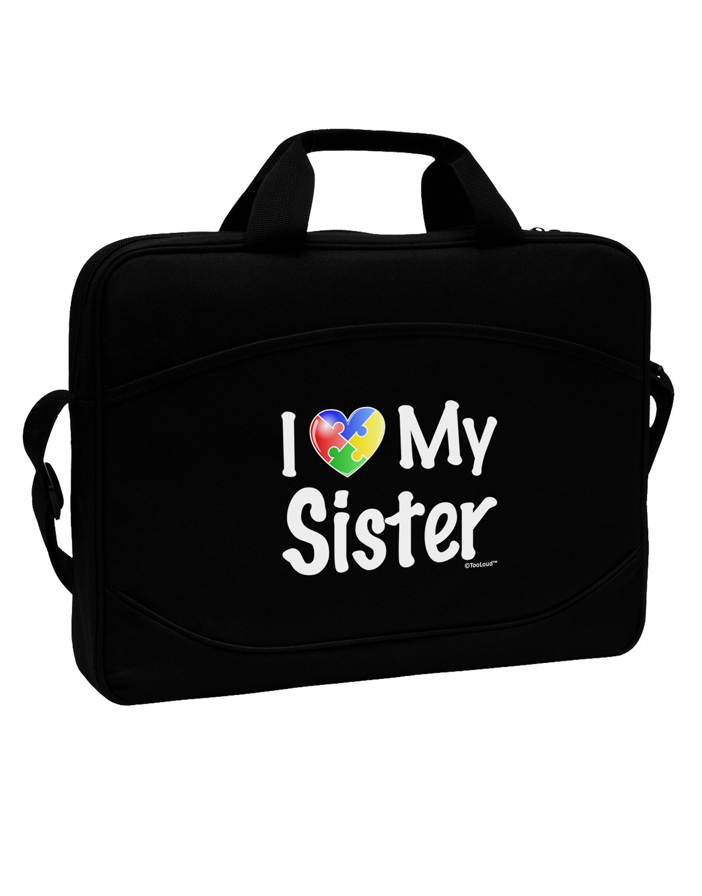I Heart My Sister - Autism Awareness 15" Dark Laptop / Tablet Case Bag by TooLoud-Laptop / Tablet Case Bag-TooLoud-Black-Davson Sales