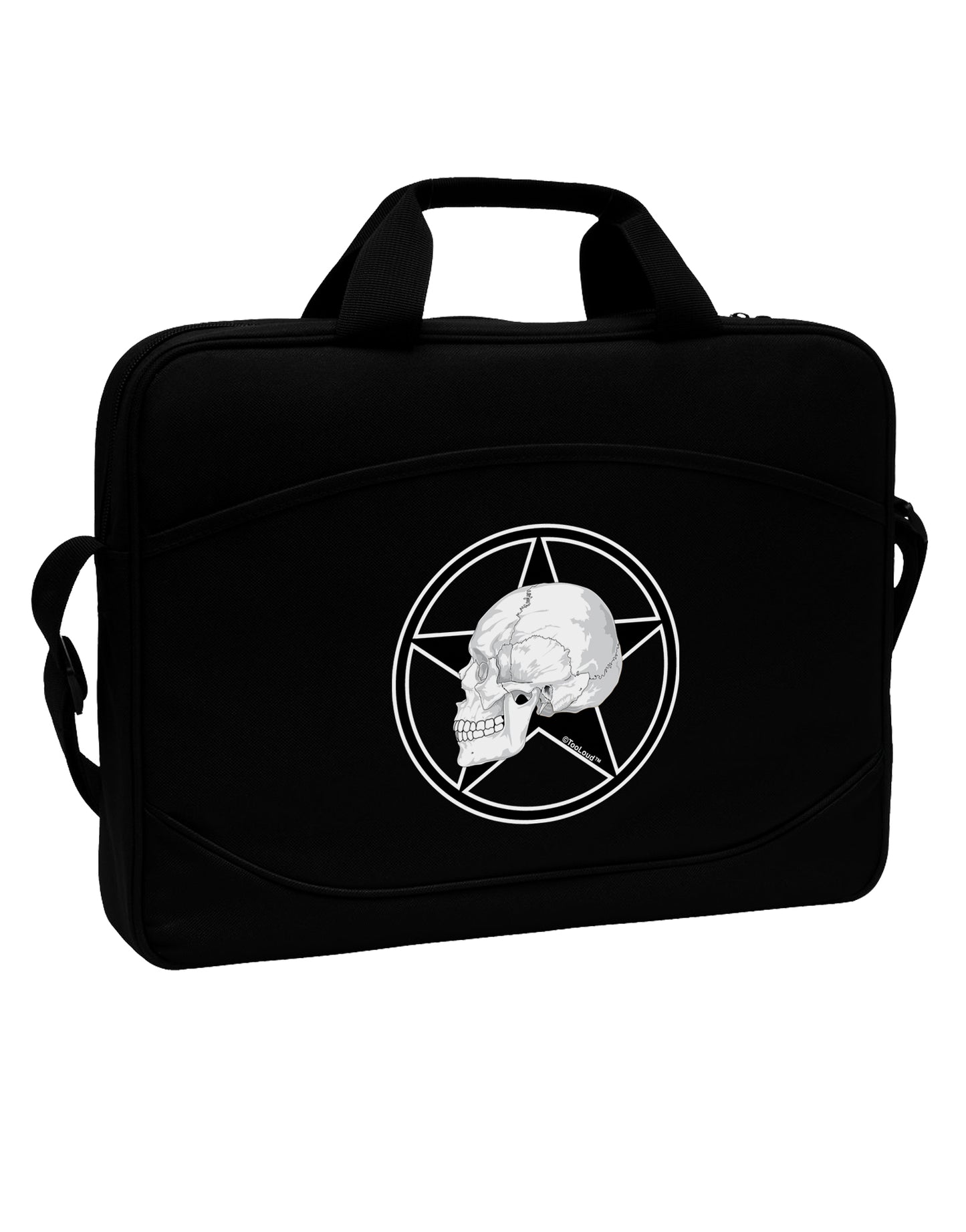 White Skull With Star 15" Dark Laptop / Tablet Case Bag by TooLoud-Laptop / Tablet Case Bag-TooLoud-Black-Davson Sales