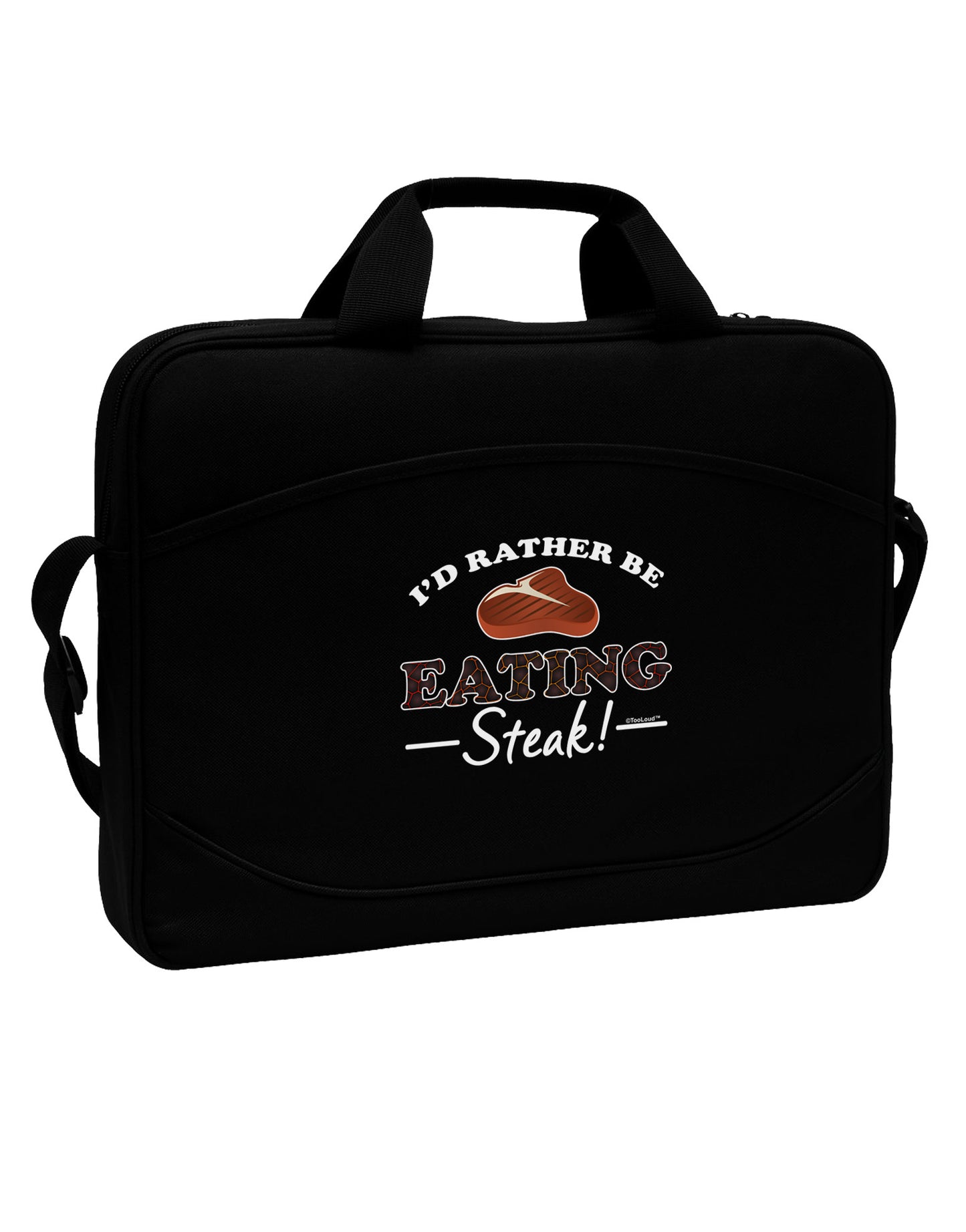 I'd Rather - Steak 15" Dark Laptop / Tablet Case Bag-Laptop / Tablet Case Bag-TooLoud-Black-White-15 Inches-Davson Sales
