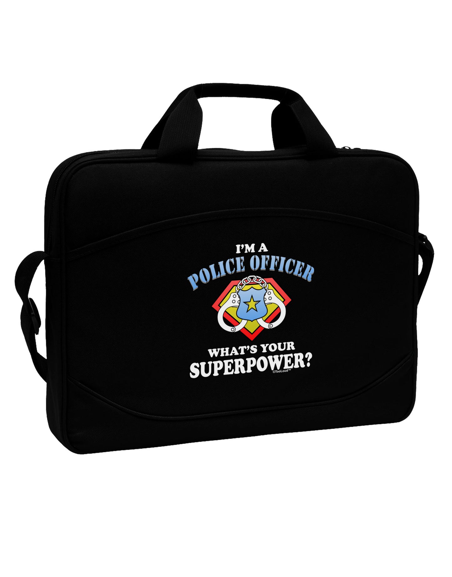 Police Officer - Superpower 15" Dark Laptop / Tablet Case Bag-Laptop / Tablet Case Bag-TooLoud-Black-White-15 Inches-Davson Sales
