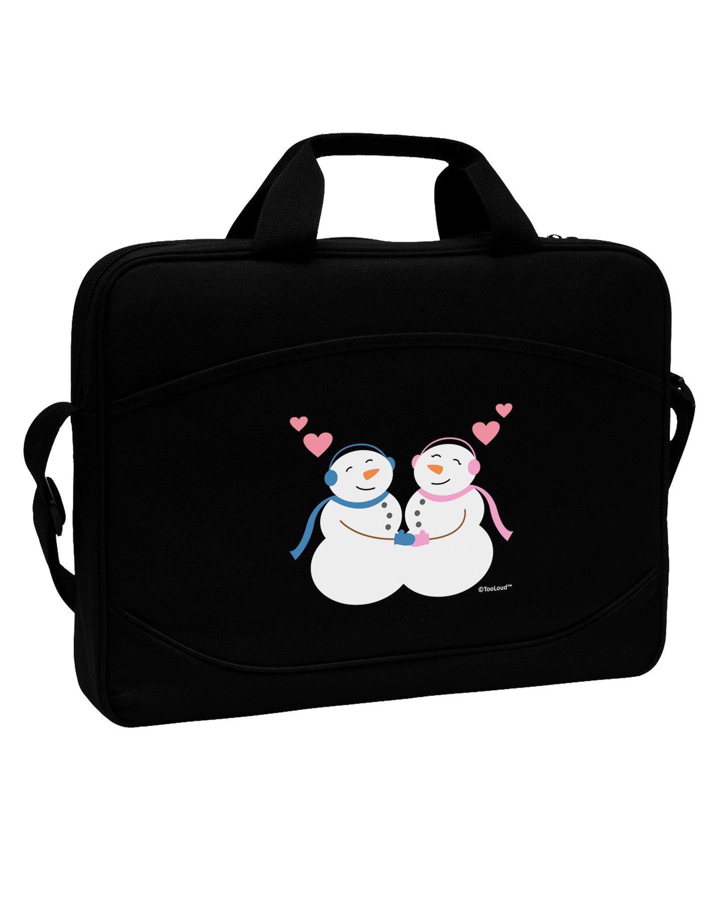 Cute Snowman and Snowwoman Couple 15" Dark Laptop / Tablet Case Bag by TooLoud-Laptop / Tablet Case Bag-TooLoud-Black-Davson Sales