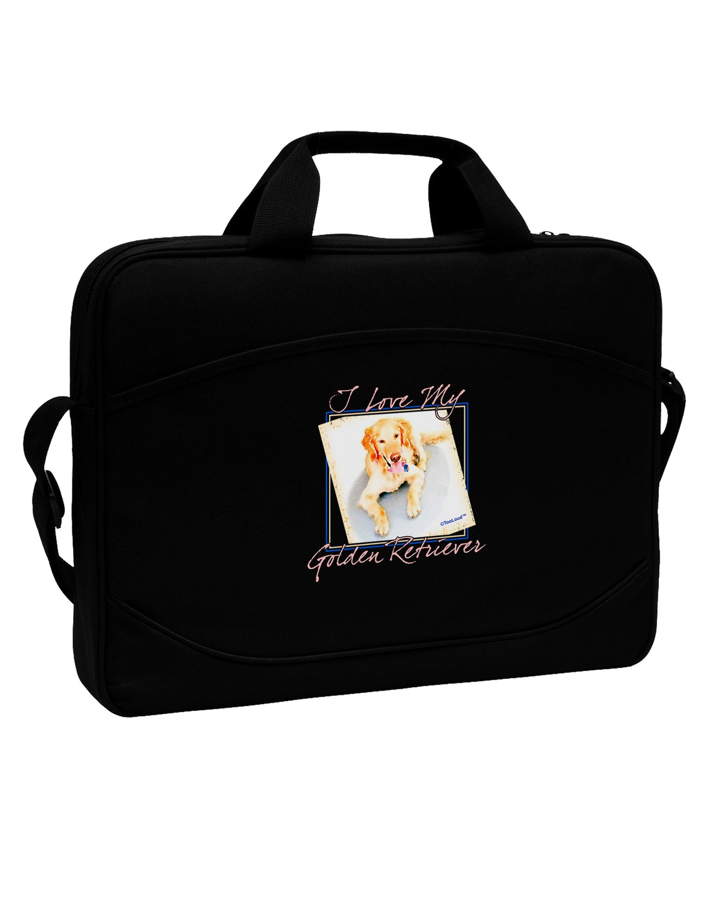I Love My Golden Retriever 15" Dark Laptop / Tablet Case Bag-Laptop / Tablet Case Bag-TooLoud-Black-White-Davson Sales