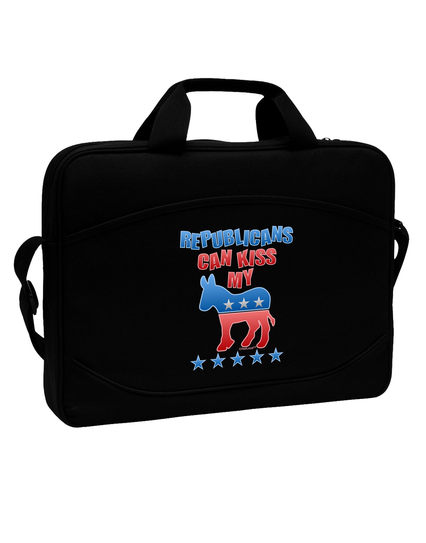 Republicans Can Kiss My - Democrat 15" Dark Laptop / Tablet Case Bag-Laptop / Tablet Case Bag-TooLoud-Black-White-15 Inches-Davson Sales