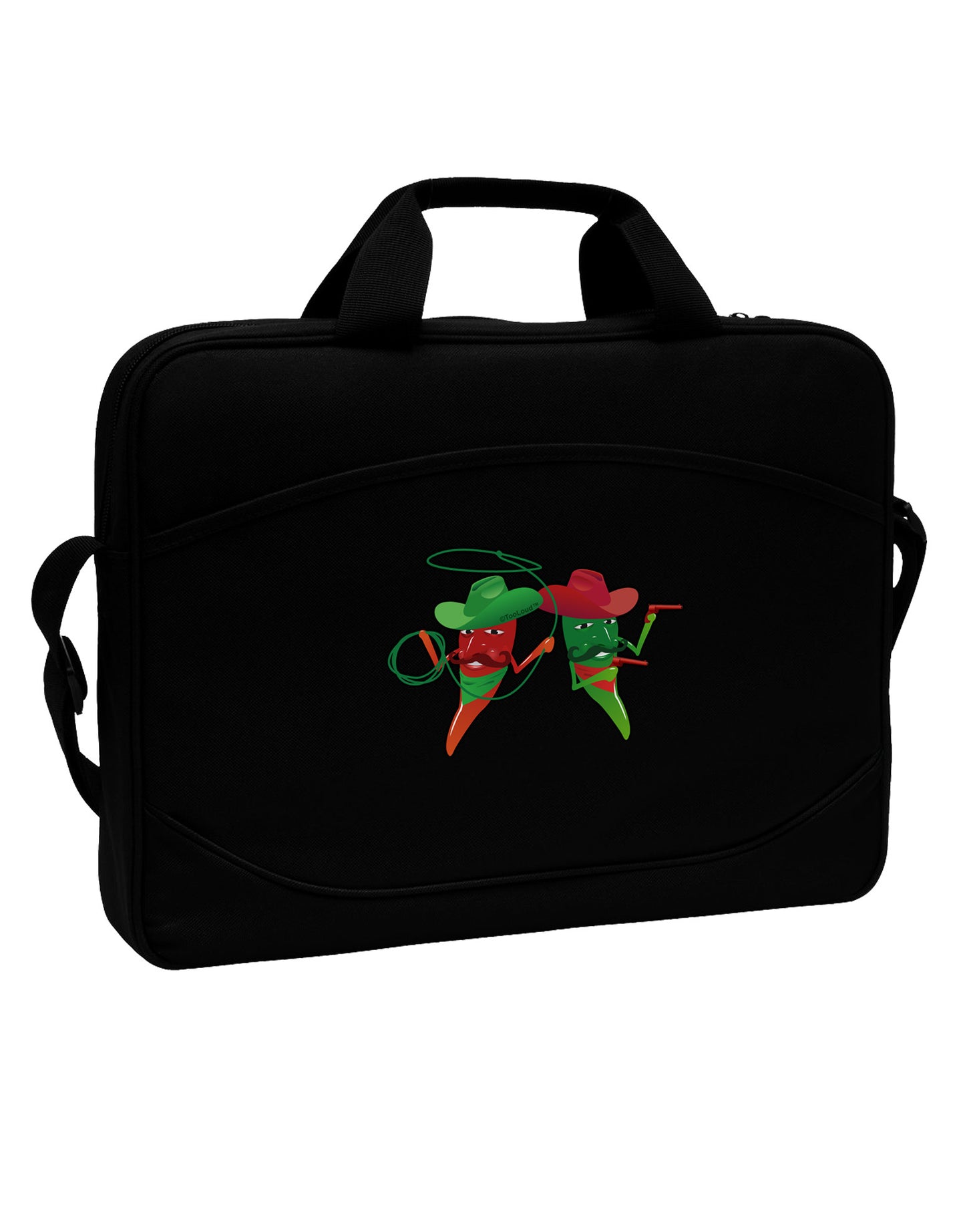 Cowboy Chili Peppers 15" Dark Laptop / Tablet Case Bag-Laptop / Tablet Case Bag-TooLoud-Black-White-15 Inches-Davson Sales