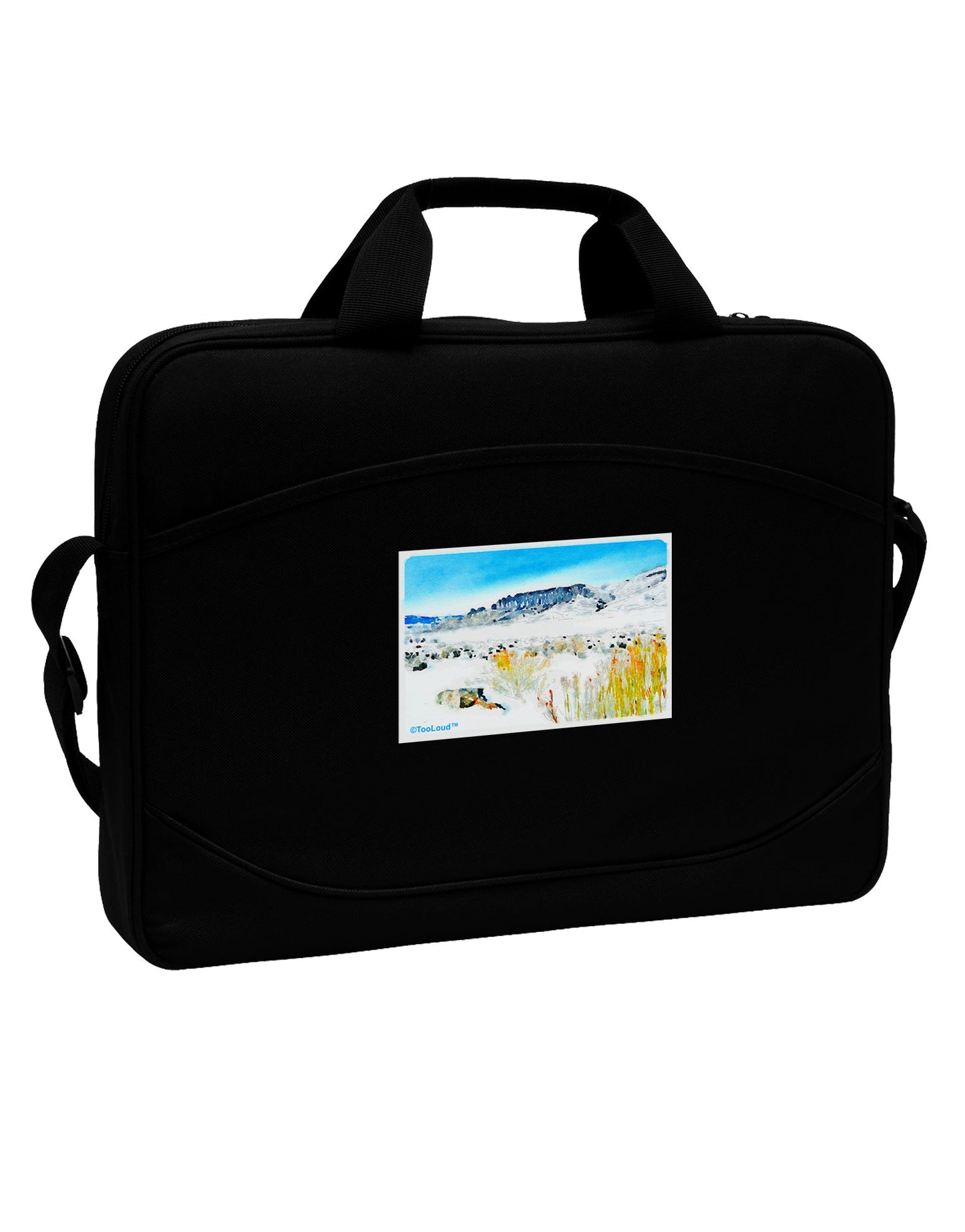 CO Snow Scene Watercolor 15" Dark Laptop / Tablet Case Bag-Laptop / Tablet Case Bag-TooLoud-Black-White-Davson Sales