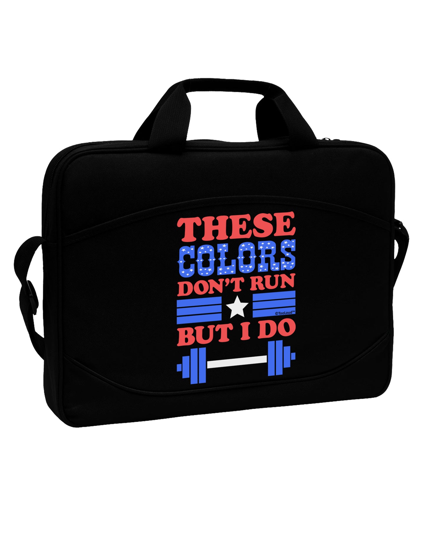 These Colors Don't Run But I Do - Patriotic Workout 15" Dark Laptop / Tablet Case Bag by TooLoud-Laptop / Tablet Case Bag-TooLoud-Black-Davson Sales
