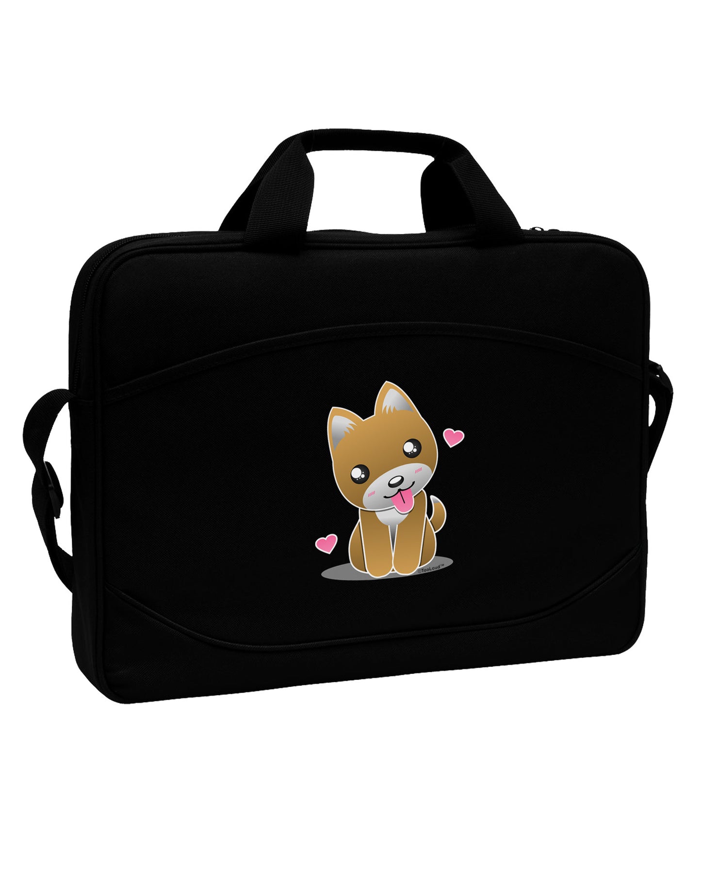 Kawaii Puppy 15" Dark Laptop / Tablet Case Bag-Laptop / Tablet Case Bag-TooLoud-Black-White-15 Inches-Davson Sales