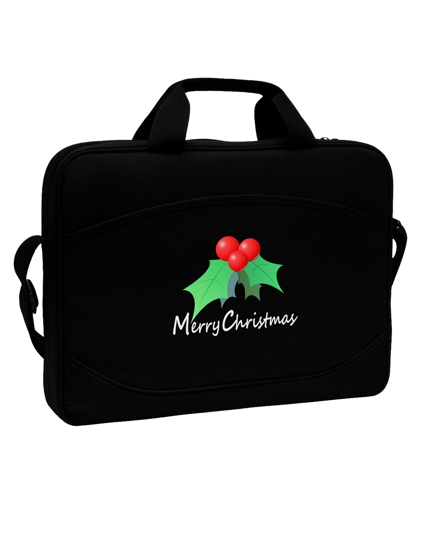 Mistletoe Merry Christmas Text 15" Dark Laptop / Tablet Case Bag-Laptop / Tablet Case Bag-TooLoud-Black-Davson Sales