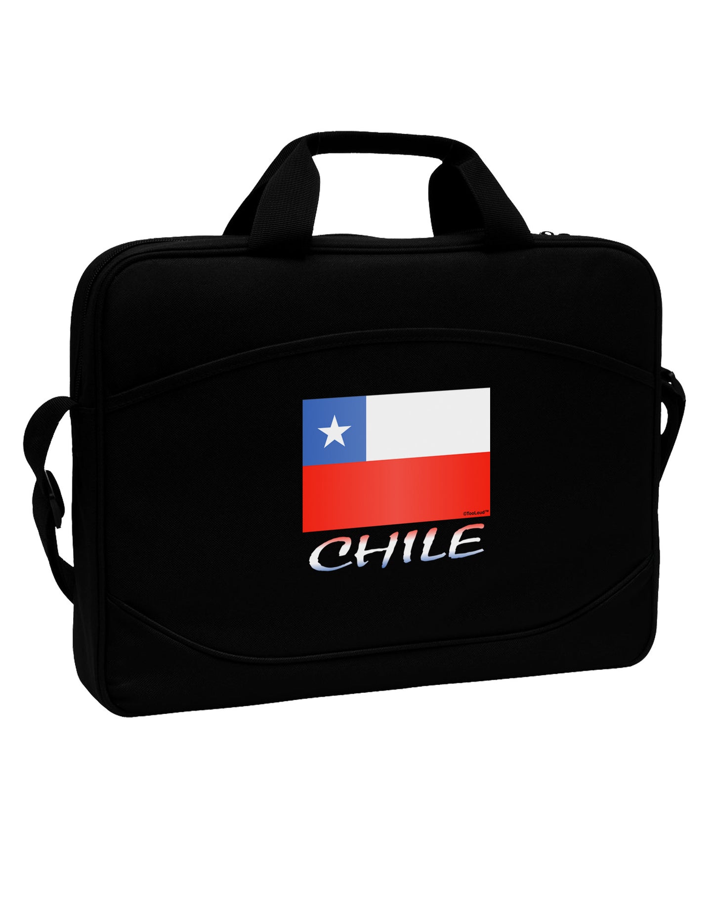 Chile Flag 15" Dark Laptop / Tablet Case Bag-Laptop / Tablet Case Bag-TooLoud-Black-White-15 Inches-Davson Sales