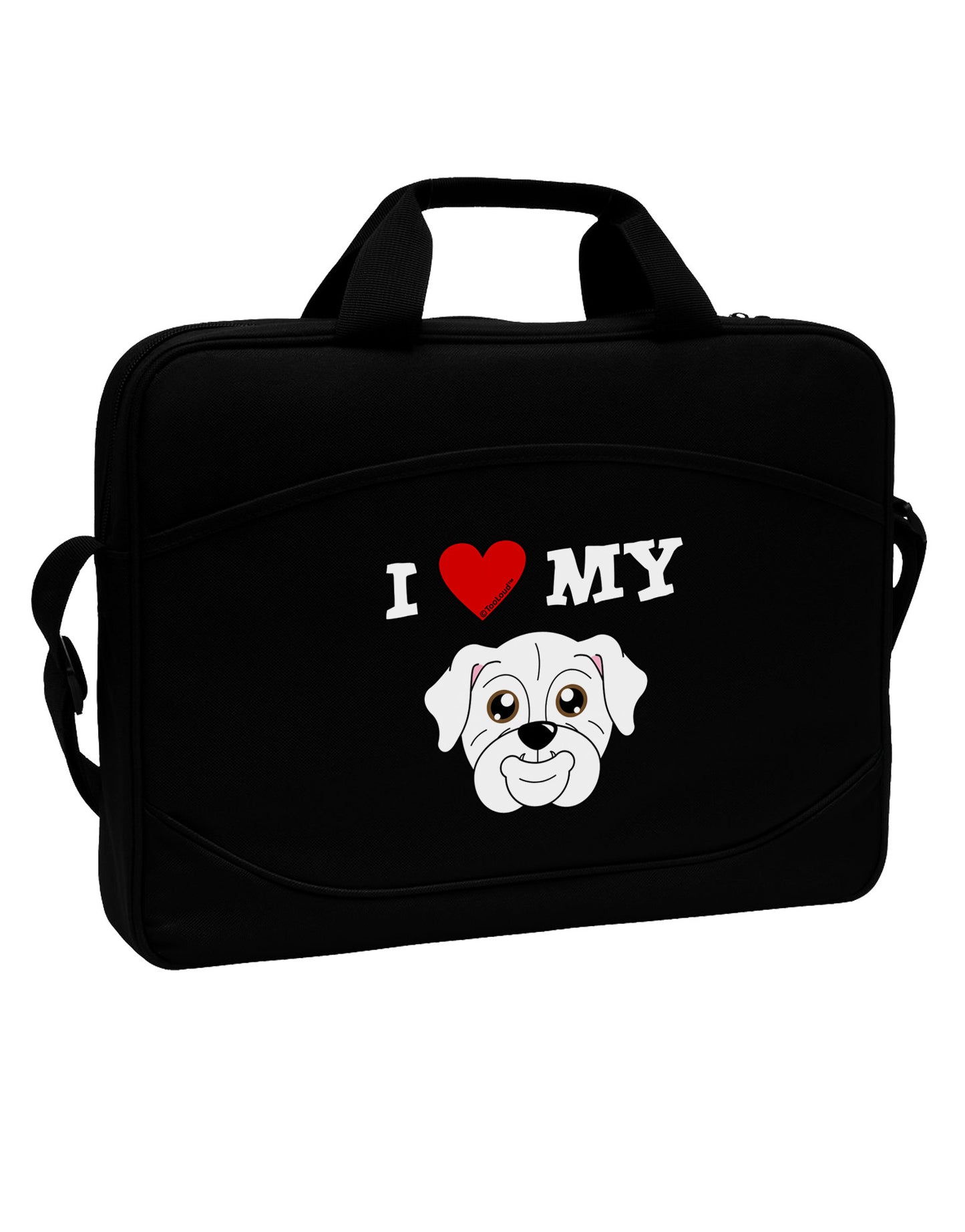 I Heart My - Cute Bulldog - White 15" Dark Laptop / Tablet Case Bag by TooLoud-Laptop / Tablet Case Bag-TooLoud-Black-Davson Sales