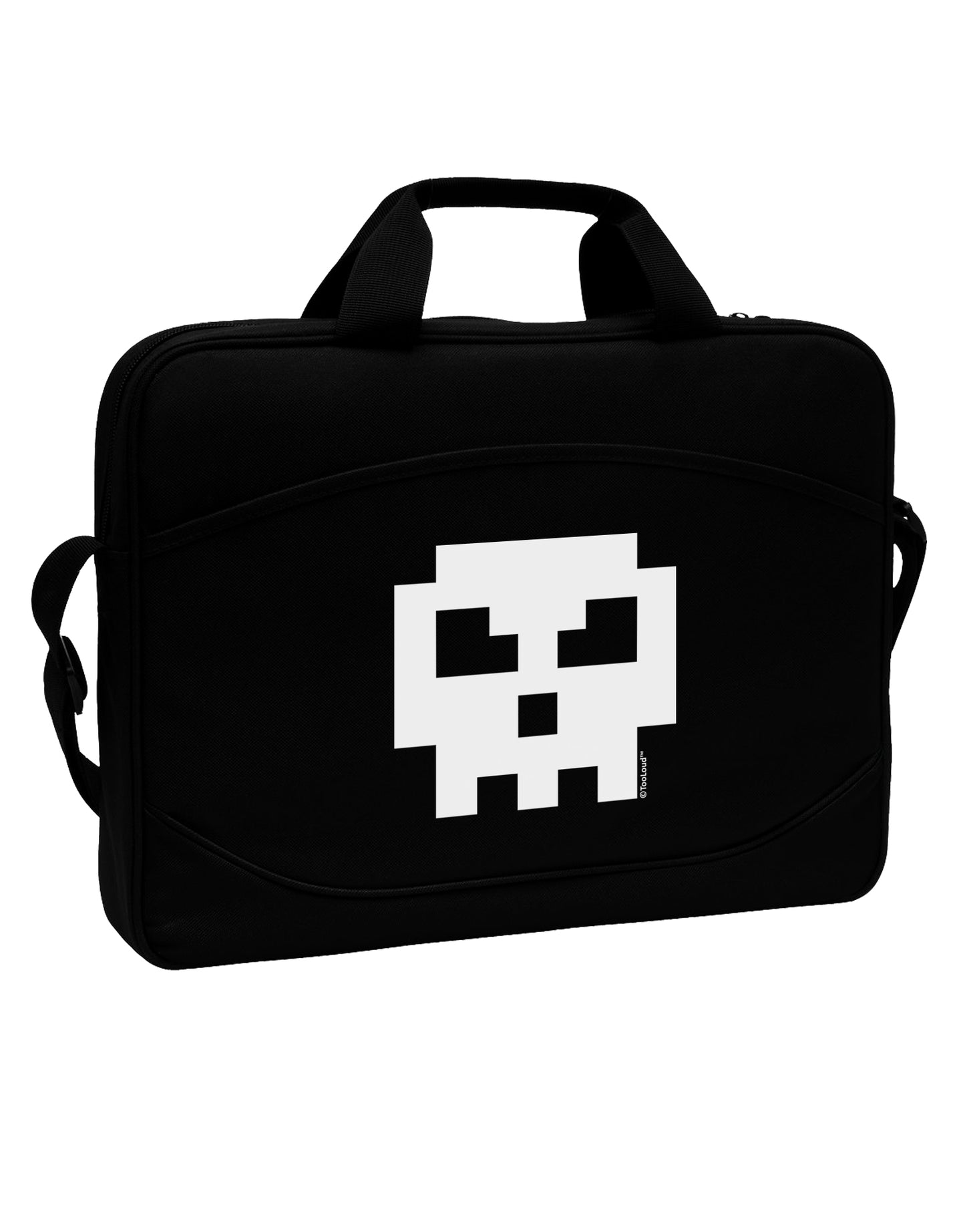 Retro 8-Bit Skull 15" Dark Laptop / Tablet Case Bag by TooLoud-Laptop / Tablet Case Bag-TooLoud-Black-Davson Sales