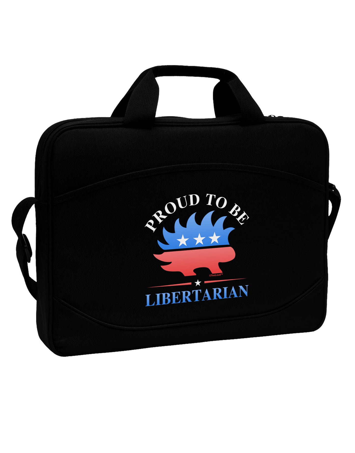 Proud To Be Libertarian 15" Dark Laptop / Tablet Case Bag-Laptop / Tablet Case Bag-TooLoud-Black-White-15 Inches-Davson Sales