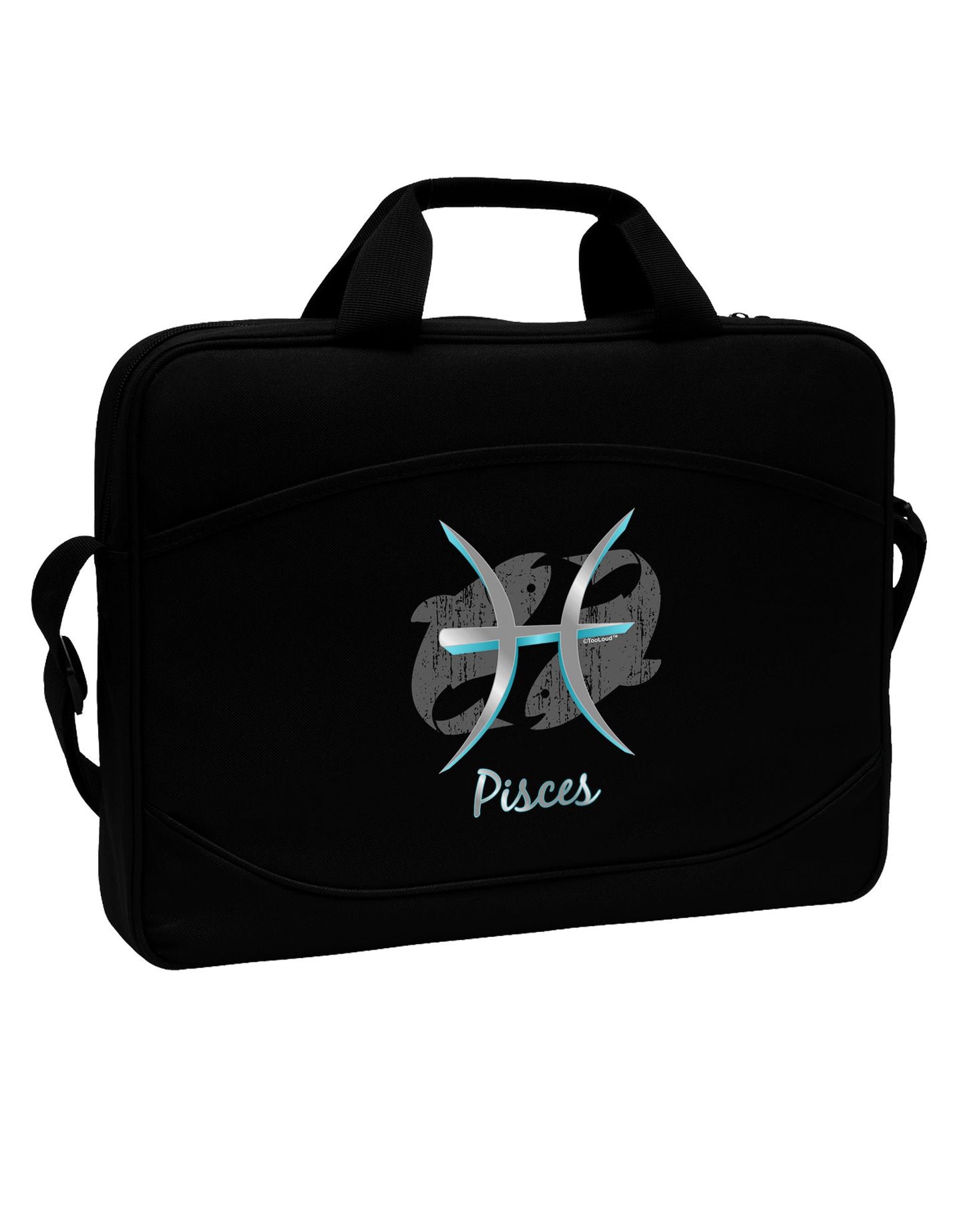 Pisces Symbol 15" Dark Laptop / Tablet Case Bag-Laptop / Tablet Case Bag-TooLoud-Black-White-15 Inches-Davson Sales