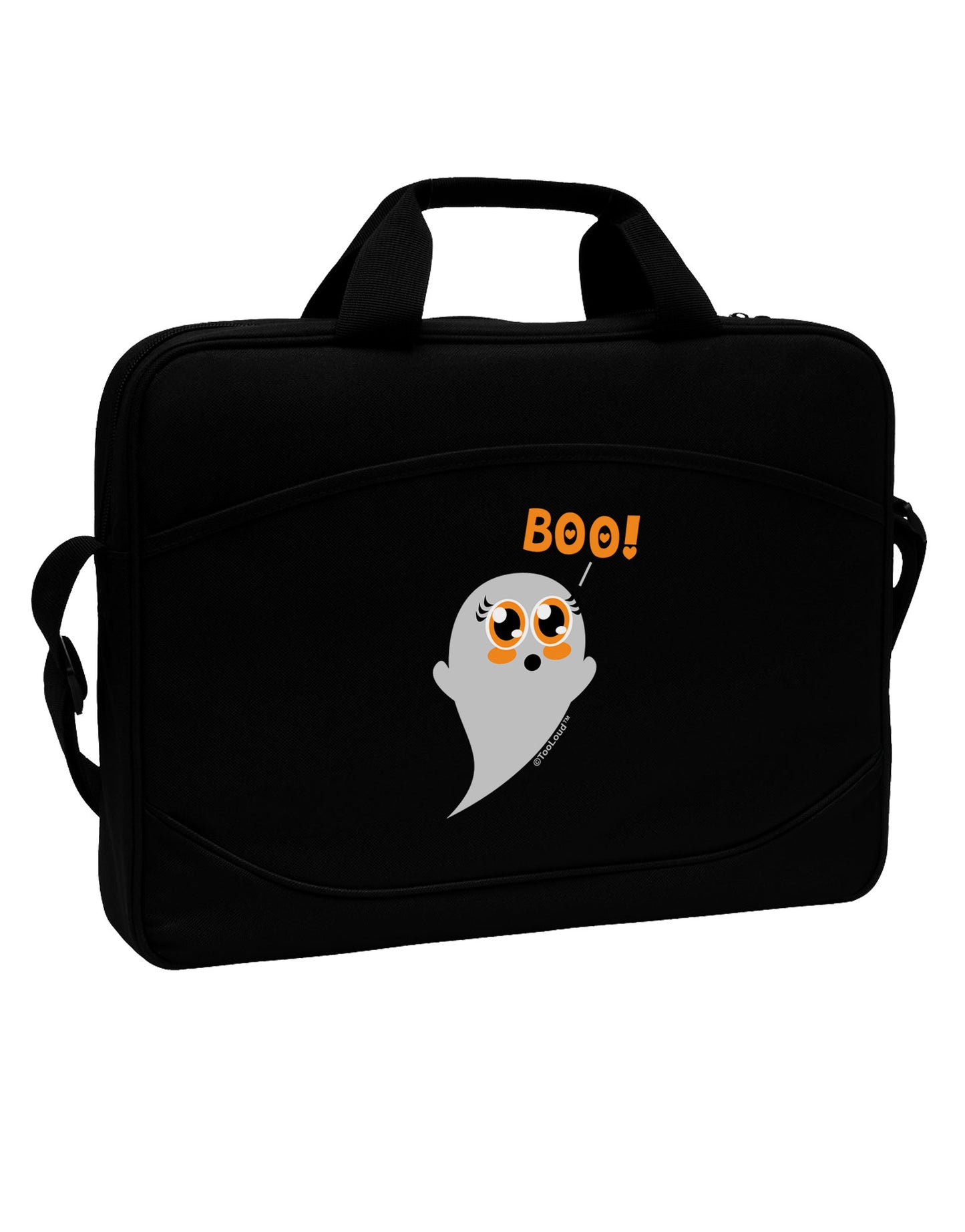 Cute Boo Ghost 15" Dark Laptop / Tablet Case Bag-Laptop / Tablet Case Bag-TooLoud-Black-White-Davson Sales
