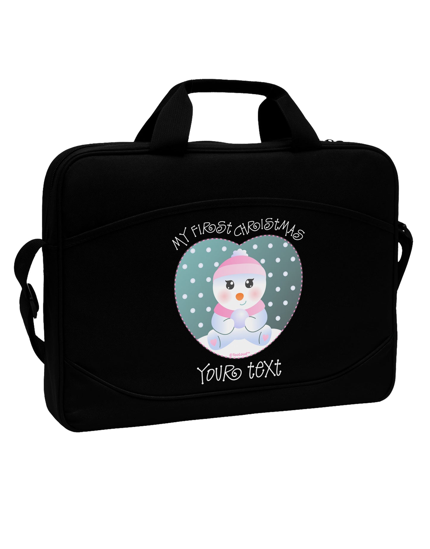 Personalized My First Christmas Snowbaby Girl 15" Dark Laptop / Tablet Case Bag by TooLoud-Laptop / Tablet Case Bag-TooLoud-Black-Davson Sales