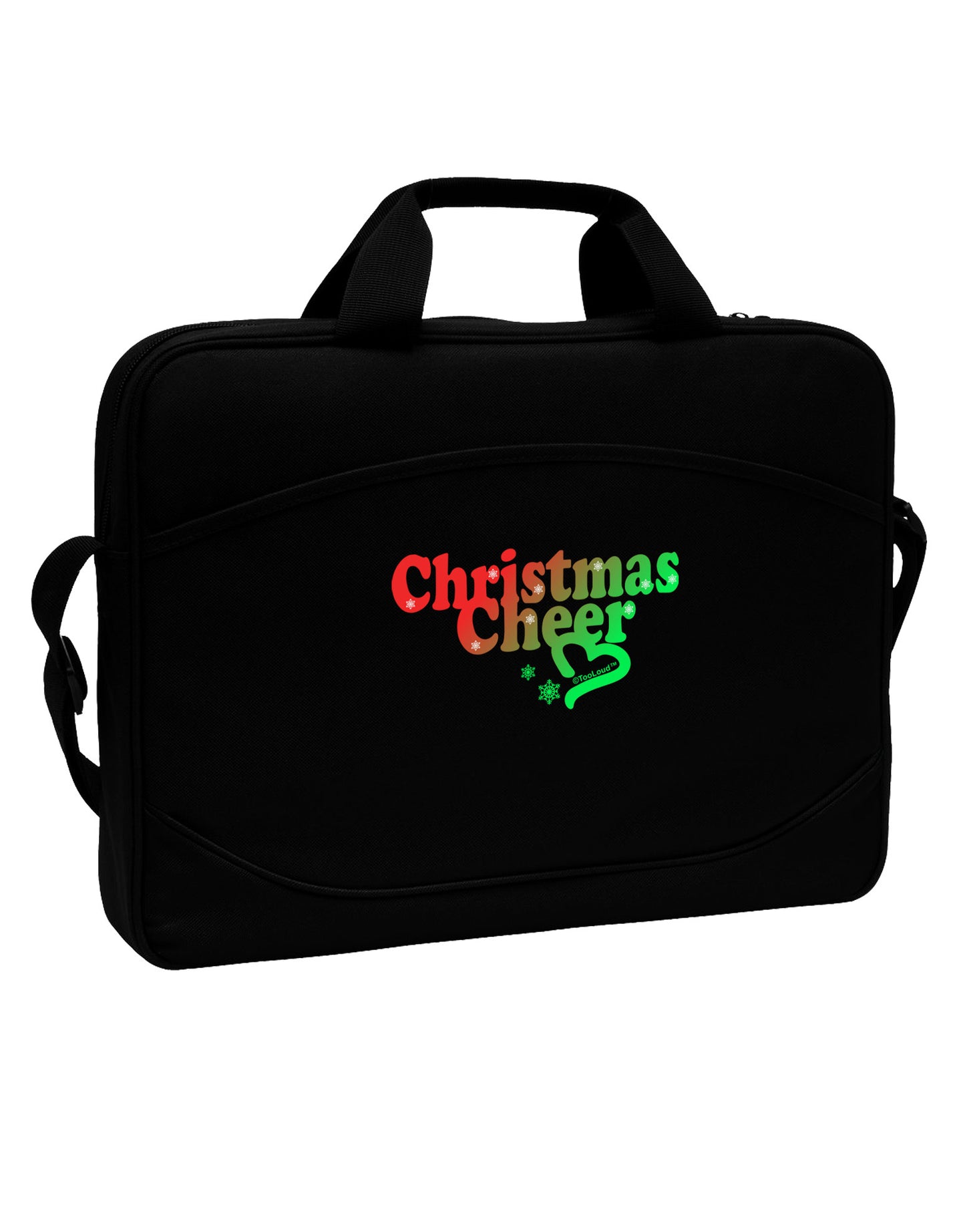 Christmas Cheer Color 15" Dark Laptop / Tablet Case Bag-Laptop / Tablet Case Bag-TooLoud-Black-White-Davson Sales
