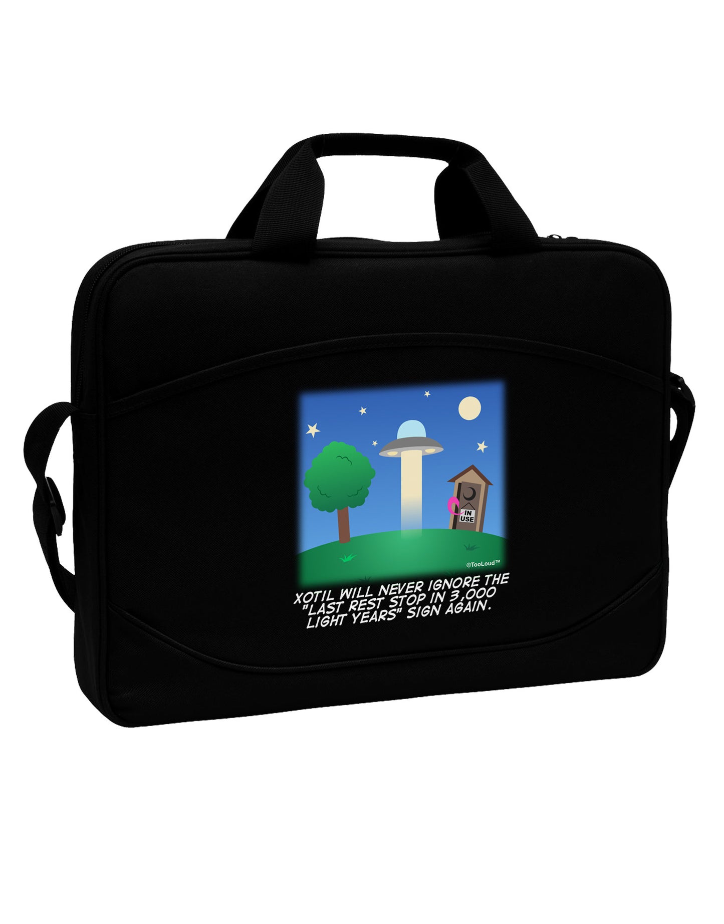 UFO Stopping At an Out-house Text 15" Dark Laptop / Tablet Case Bag by TooLoud-Laptop / Tablet Case Bag-TooLoud-Black-Davson Sales
