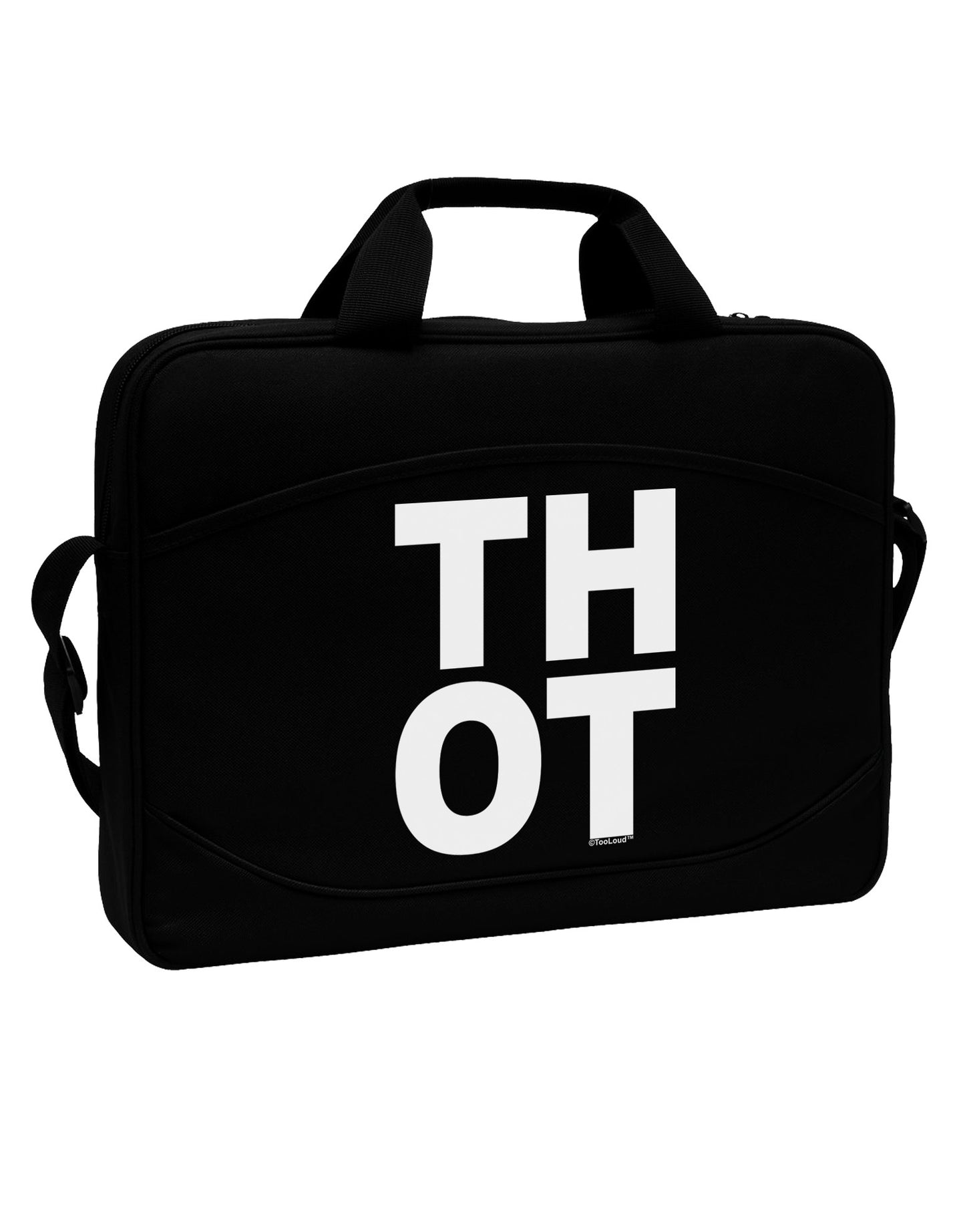 THOT Bold Text 15" Dark Laptop / Tablet Case Bag-Laptop / Tablet Case Bag-TooLoud-Black-White-Davson Sales