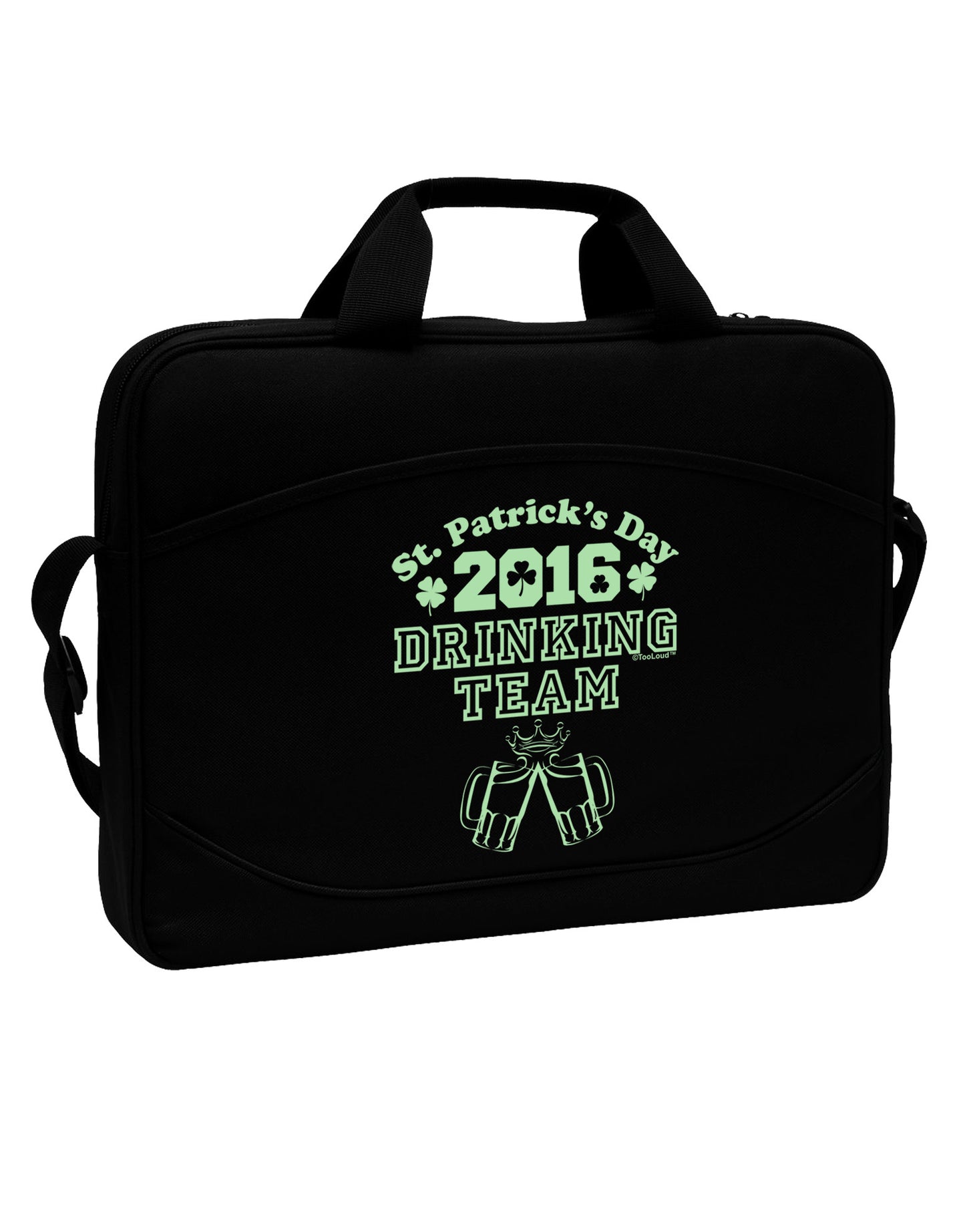 St Patricks Day Drinking Team 15" Dark Laptop / Tablet Case Bag-Laptop / Tablet Case Bag-TooLoud-Black-White-15 Inches-Davson Sales