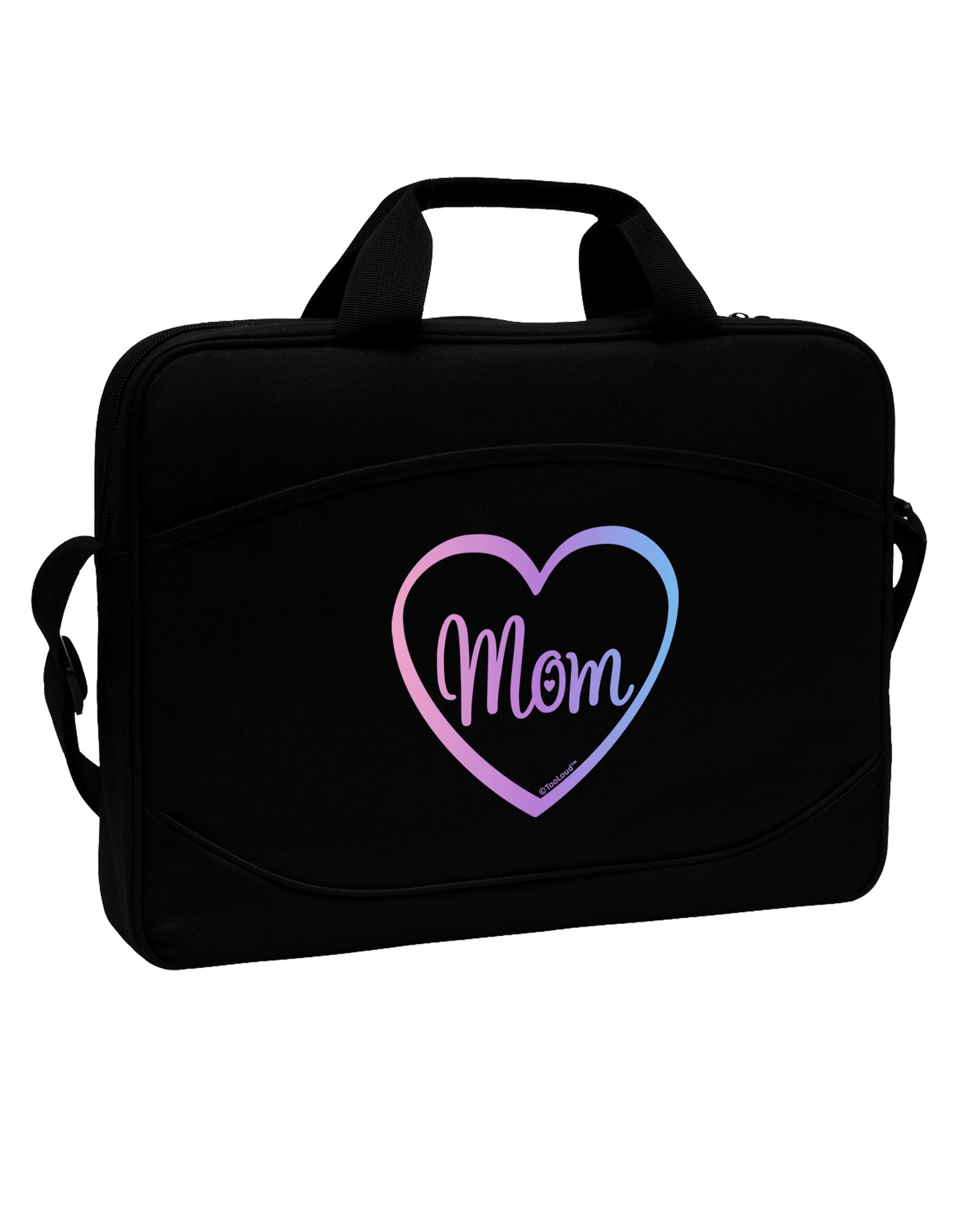 Mom Heart Design - Gradient Colors 15" Dark Laptop / Tablet Case Bag by TooLoud-Laptop / Tablet Case Bag-TooLoud-Black-Davson Sales