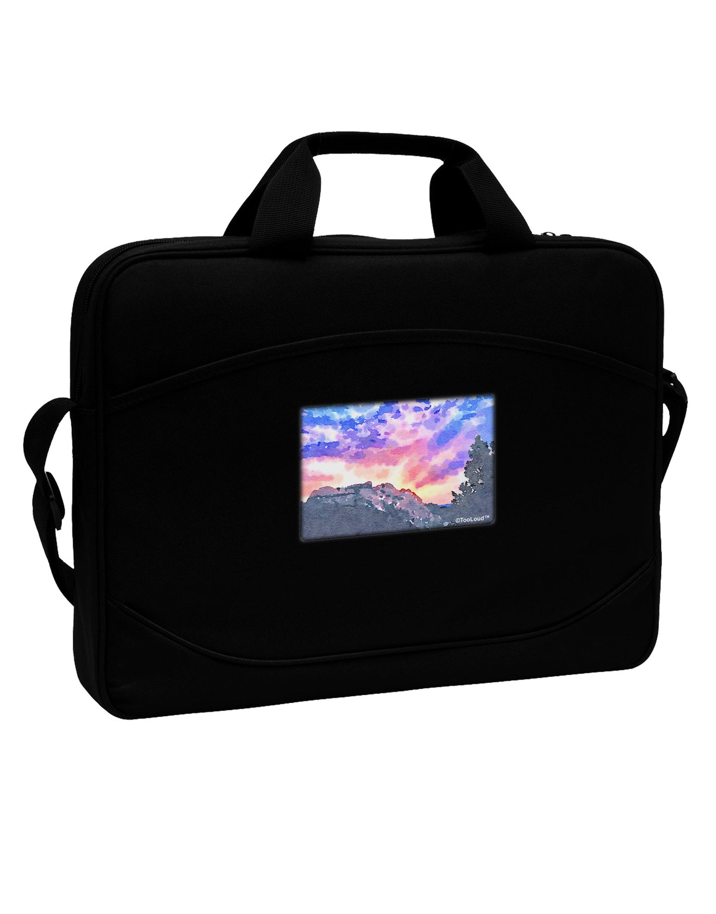 Colorado Rainbow Sunset Watercolor 15" Dark Laptop / Tablet Case Bag-Laptop / Tablet Case Bag-TooLoud-Black-White-Davson Sales