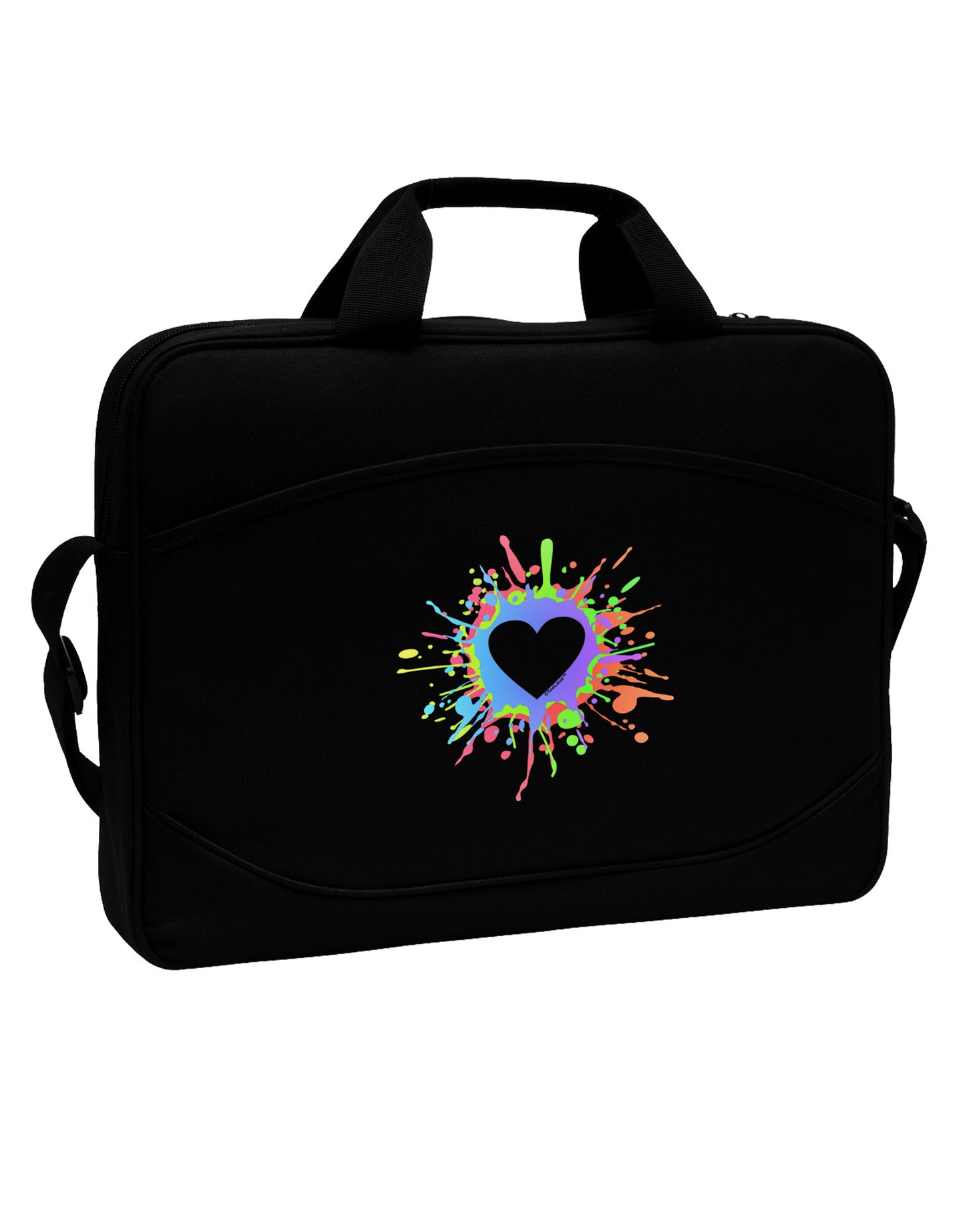 Heart Paint Splatter 15" Dark Laptop / Tablet Case Bag-Laptop / Tablet Case Bag-TooLoud-Black-White-15 Inches-Davson Sales