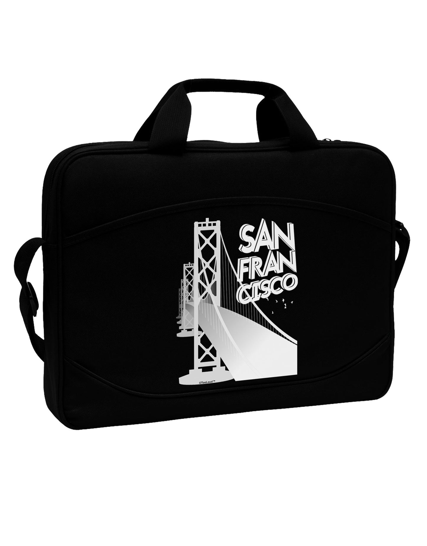 San Francisco Text Bay Bridge 15" Dark Laptop / Tablet Case Bag-Laptop / Tablet Case Bag-TooLoud-Black-White-15 Inches-Davson Sales