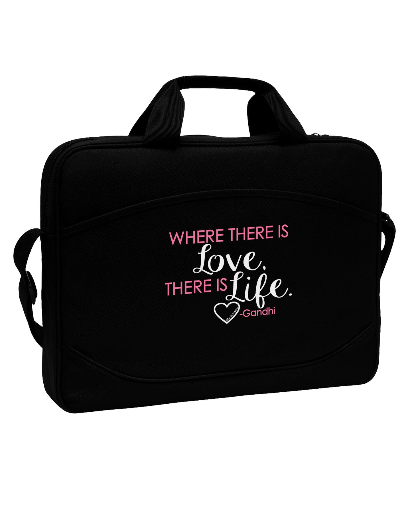 TooLoud Where There Is Love Gandhi 15" Dark Laptop / Tablet Case Bag-Laptop / Tablet Case Bag-TooLoud-Black-15 Inches-Davson Sales