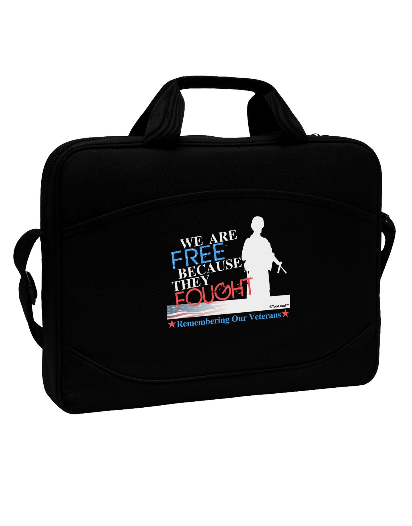 Because They Fought - Veterans 15" Dark Laptop / Tablet Case Bag-Laptop / Tablet Case Bag-TooLoud-Black-White-Davson Sales