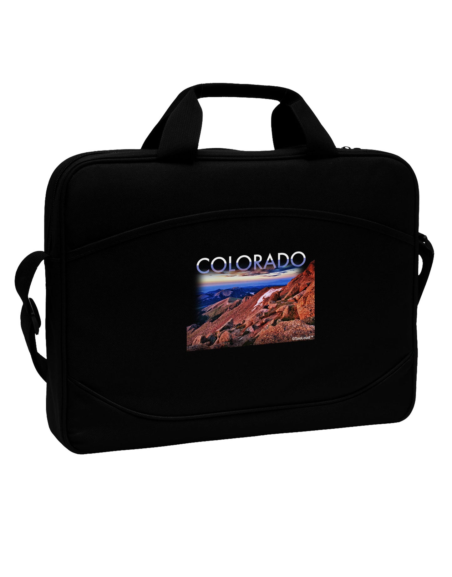 Colorado Mtn Sunset Cutout 15" Dark Laptop / Tablet Case Bag-Laptop / Tablet Case Bag-TooLoud-Black-Davson Sales