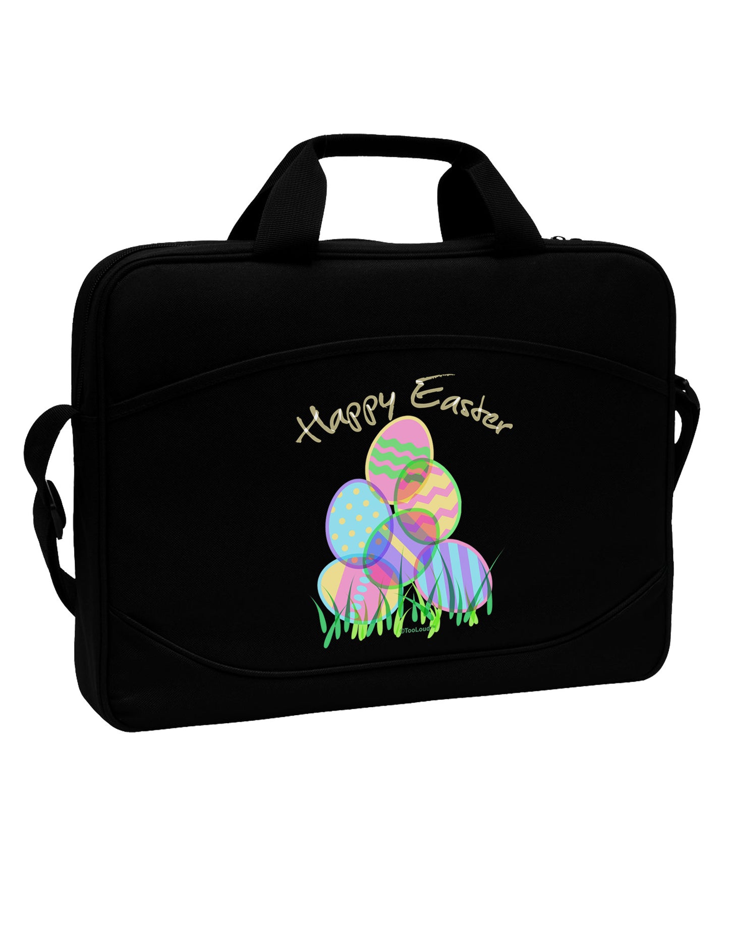 Happy Easter Gel Look Print 15" Dark Laptop / Tablet Case Bag-Laptop / Tablet Case Bag-TooLoud-Black-White-15 Inches-Davson Sales
