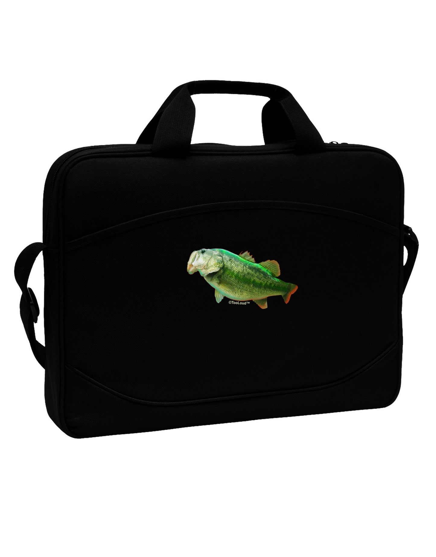 Big Bass Fish 15" Dark Laptop / Tablet Case Bag-Laptop / Tablet Case Bag-TooLoud-Black-White-Davson Sales
