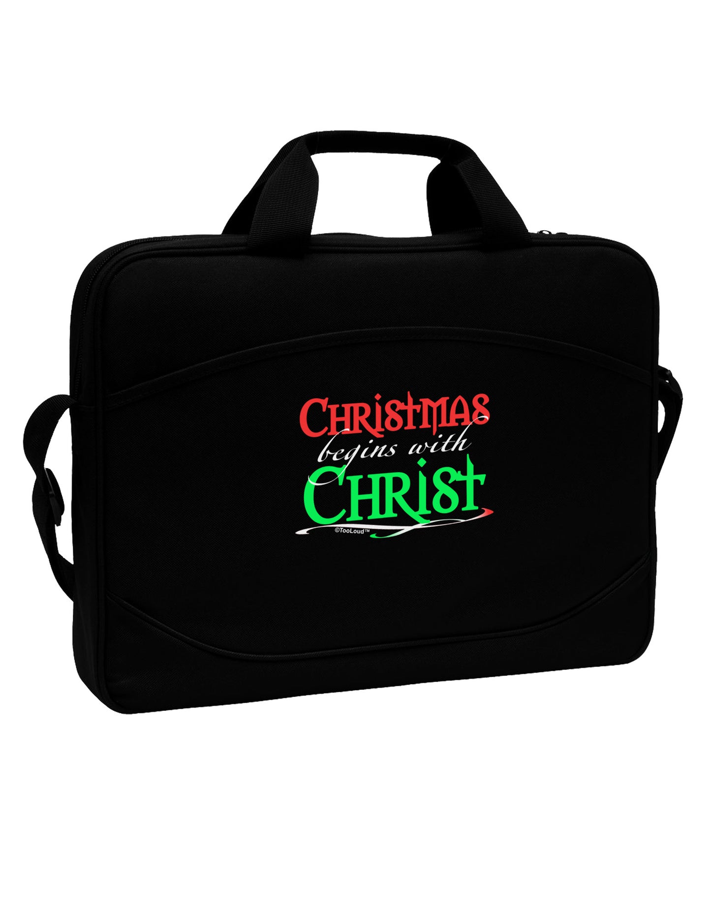 Begins With Christ Text 15" Dark Laptop / Tablet Case Bag-Laptop / Tablet Case Bag-TooLoud-Black-Davson Sales