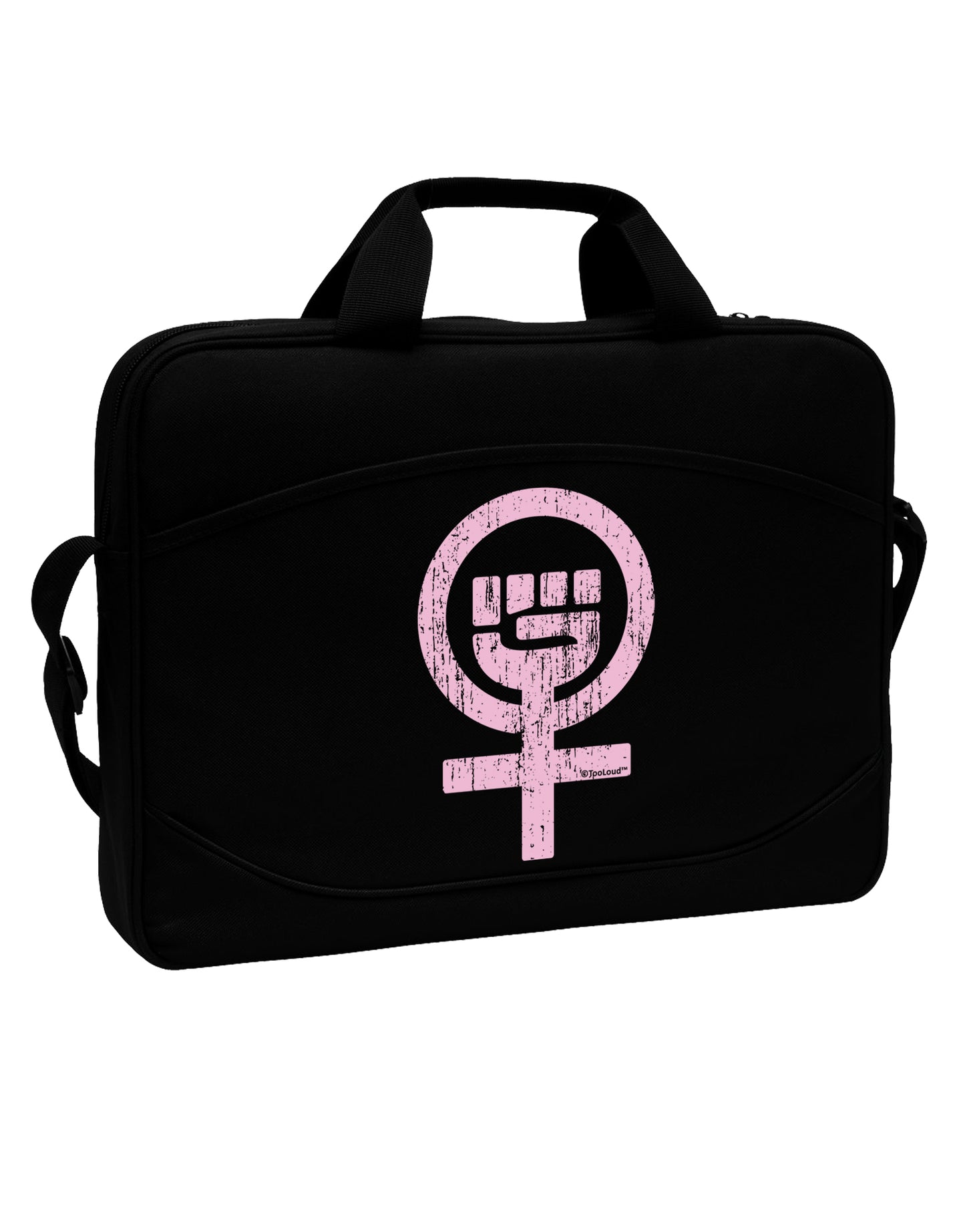Pink Distressed Feminism Symbol 15" Dark Laptop / Tablet Case Bag by TooLoud-Laptop / Tablet Case Bag-TooLoud-Black-Davson Sales