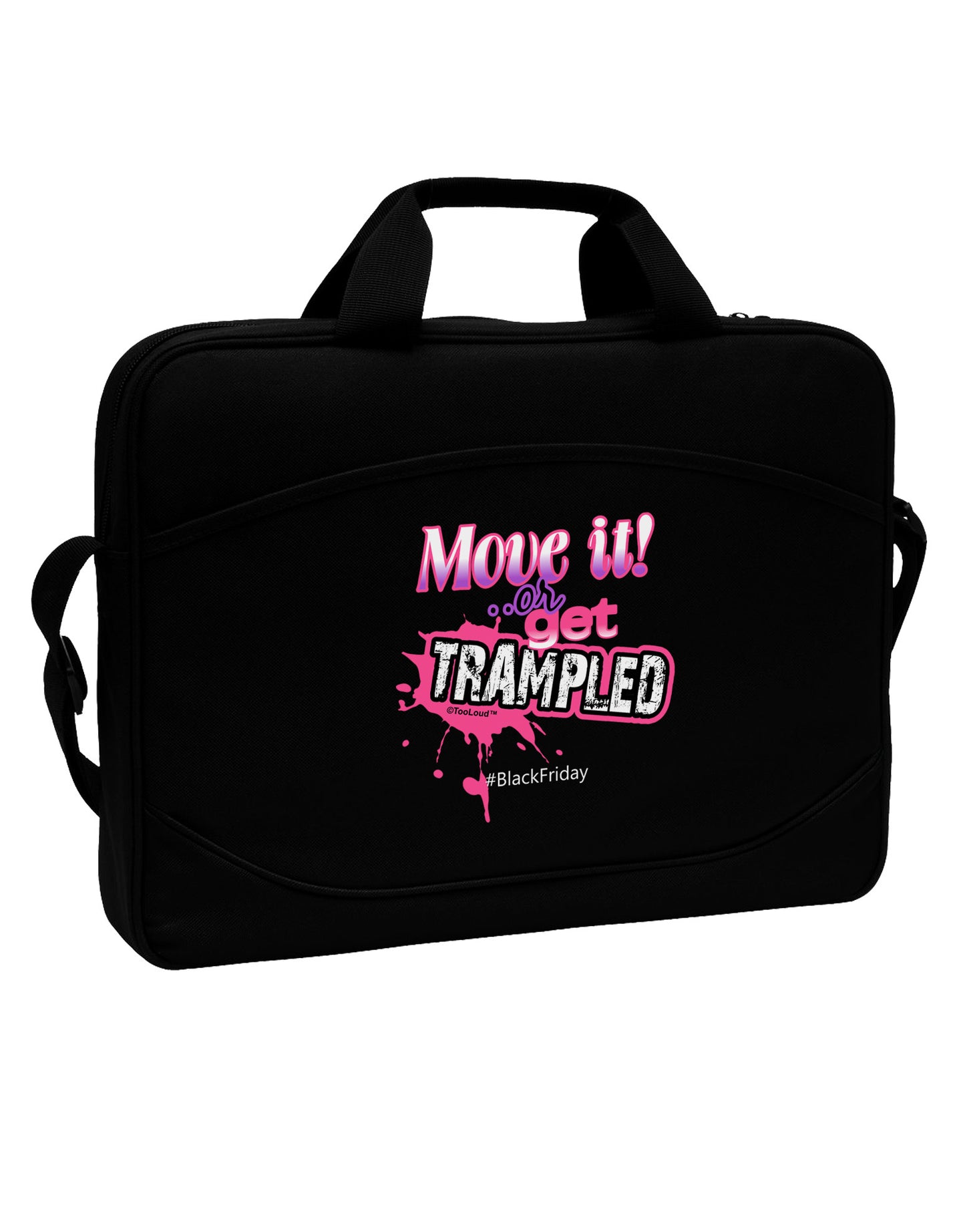 Move It Or Get Trampled 15" Dark Laptop / Tablet Case Bag-Laptop / Tablet Case Bag-TooLoud-Black-White-Davson Sales