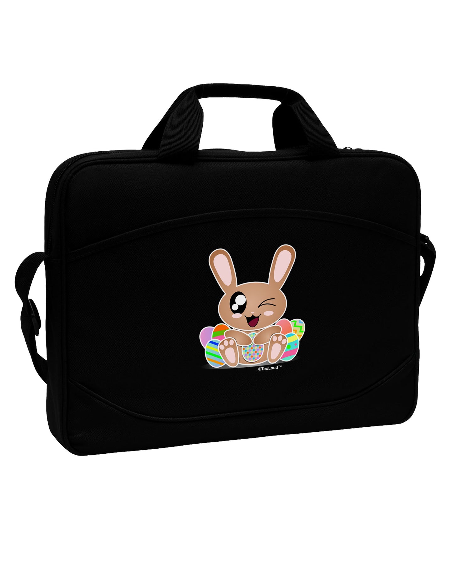 Cute Bunny with Eggs 15" Dark Laptop / Tablet Case Bag-Laptop / Tablet Case Bag-TooLoud-Black-White-15 Inches-Davson Sales
