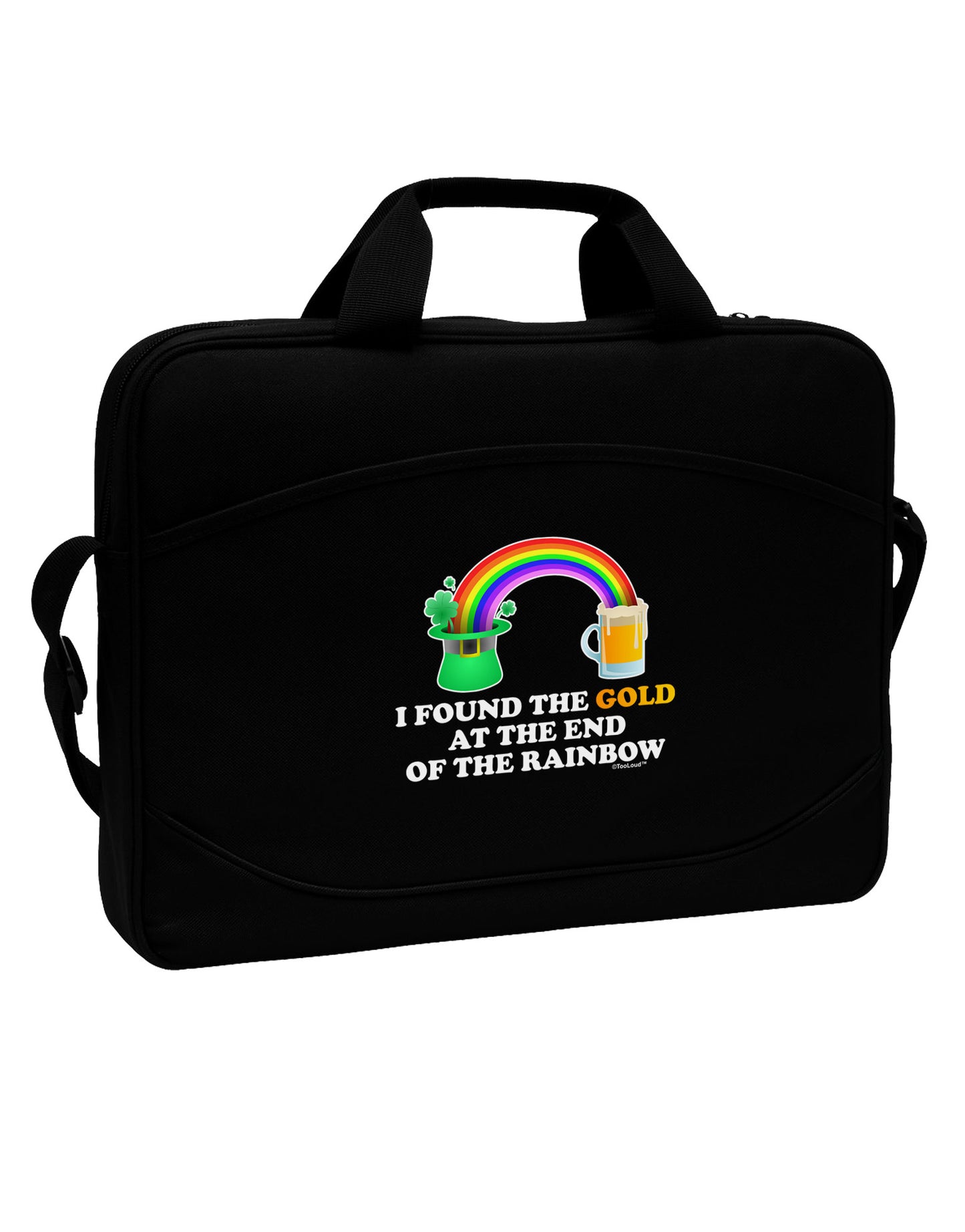 End Of The Rainbow Text 15" Dark Laptop / Tablet Case Bag-Laptop / Tablet Case Bag-TooLoud-Black-White-15 Inches-Davson Sales