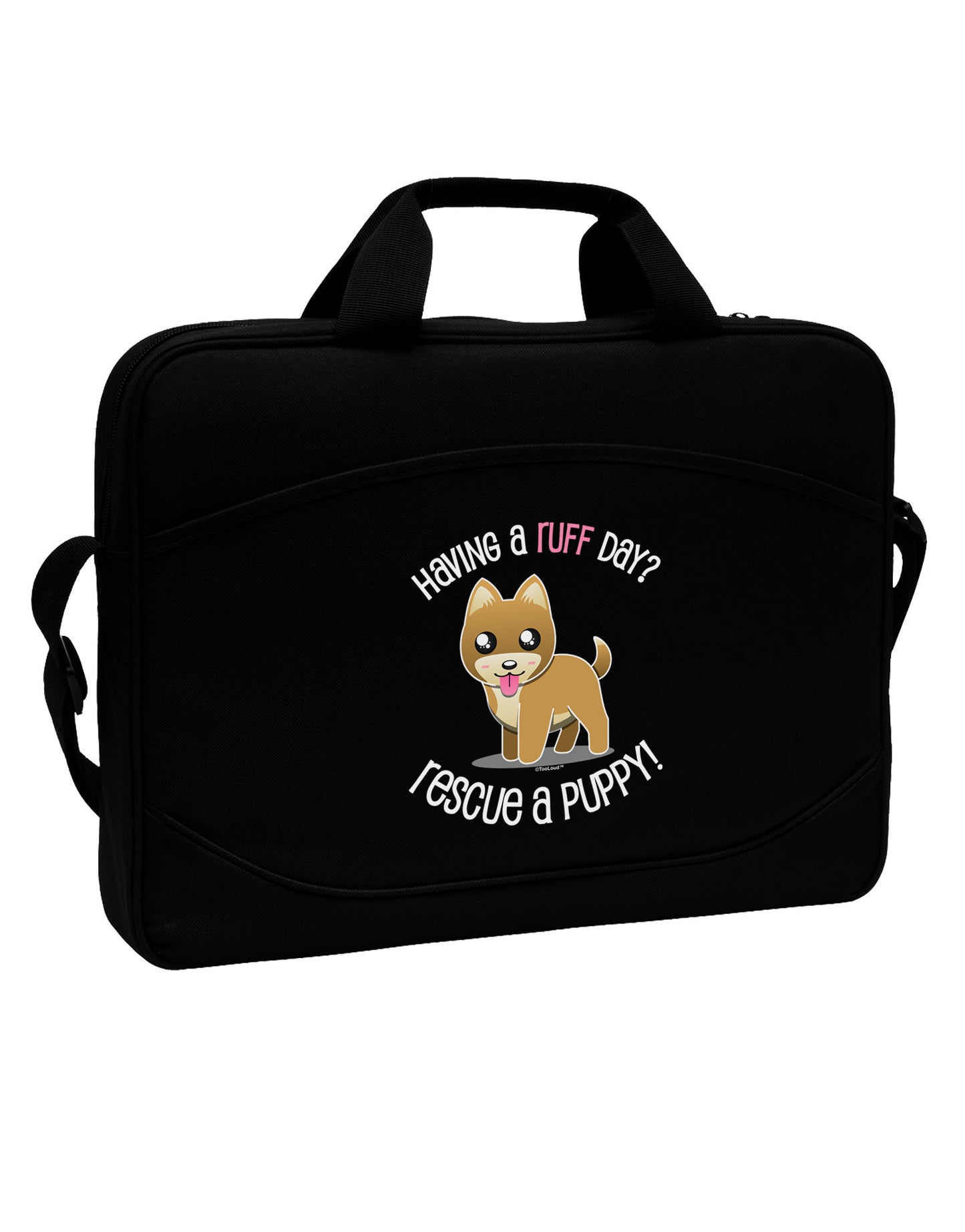 Rescue A Puppy 15" Dark Laptop / Tablet Case Bag-Laptop / Tablet Case Bag-TooLoud-Black-White-15 Inches-Davson Sales