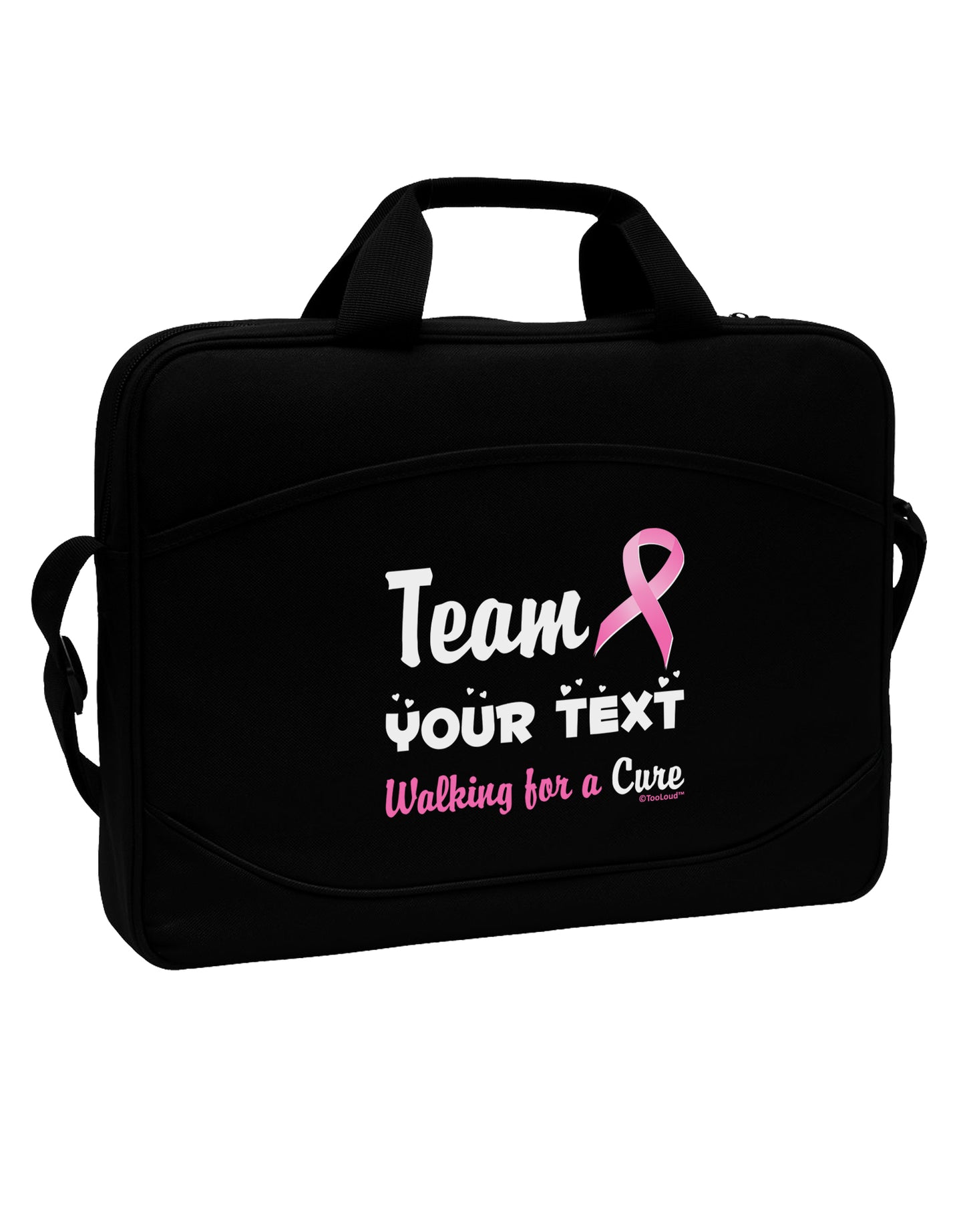 Personalized Team -Name- Breast Cancer Walk - Walking for a Cure 15" Dark Laptop / Tablet Case Bag by TooLoud-Laptop / Tablet Case Bag-TooLoud-Black-Davson Sales