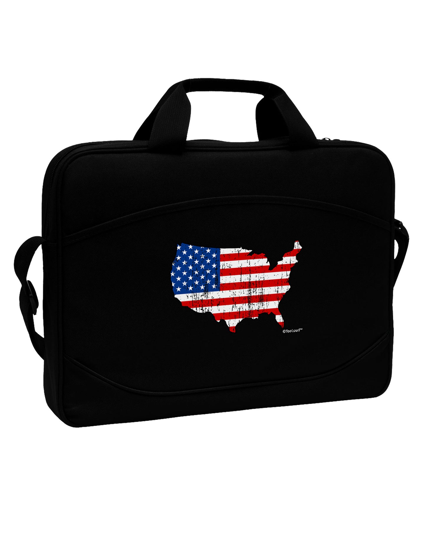 United States Cutout - American Flag Distressed 15" Dark Laptop / Tablet Case Bag by TooLoud-Laptop / Tablet Case Bag-TooLoud-Black-Davson Sales