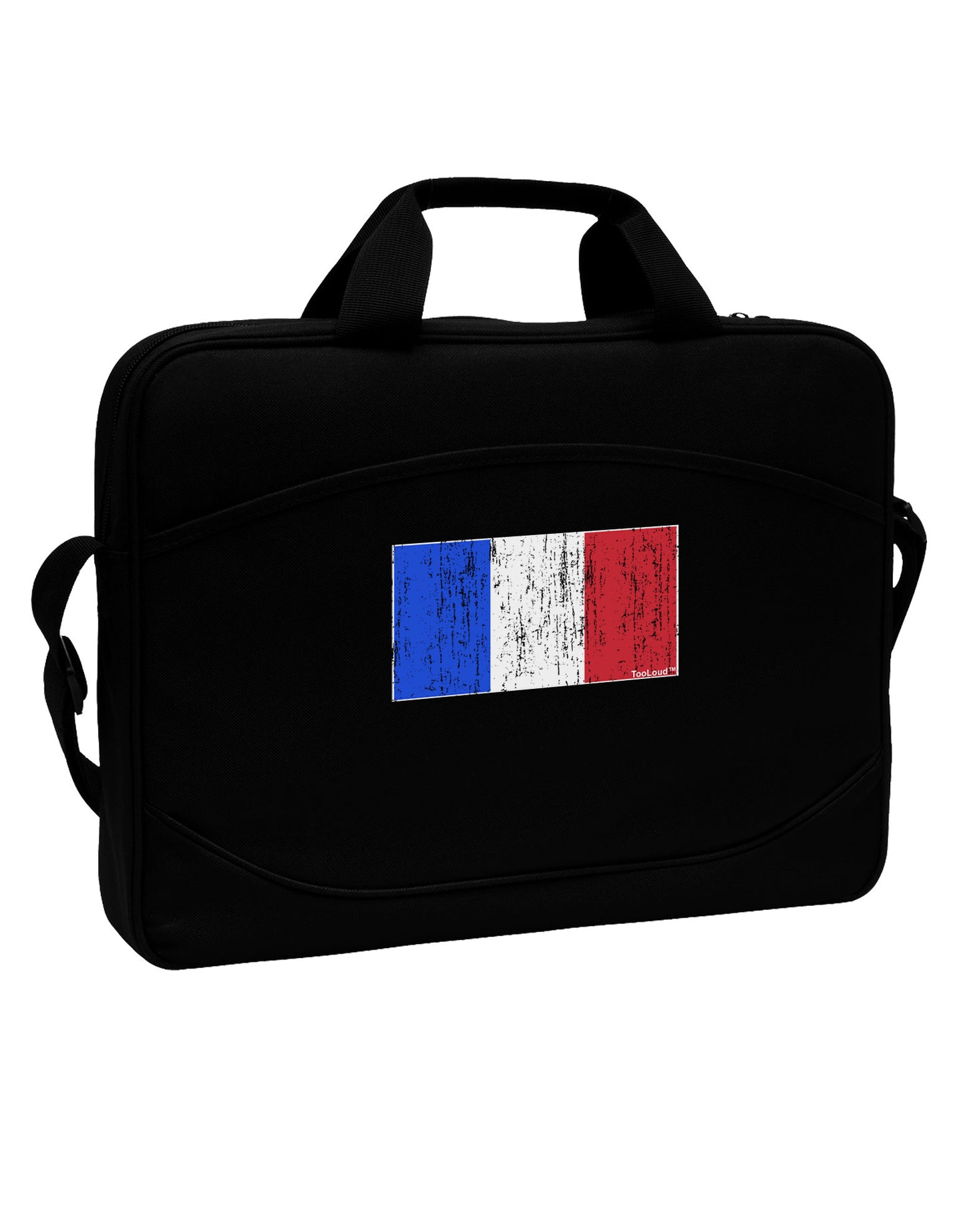 French Flag - France Distressed 15" Dark Laptop / Tablet Case Bag by TooLoud-Laptop / Tablet Case Bag-TooLoud-Black-Davson Sales