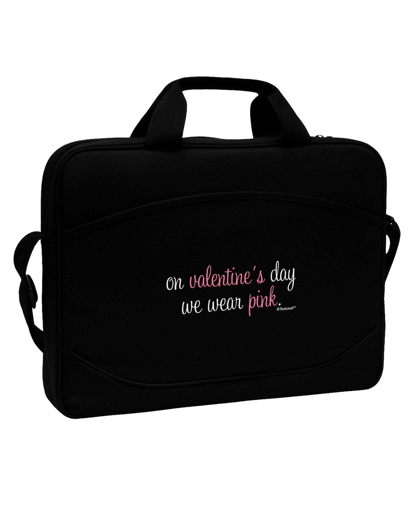 On Valentine's Day We Wear Pink 15" Dark Laptop / Tablet Case Bag by TooLoud-Laptop / Tablet Case Bag-TooLoud-Black-Davson Sales