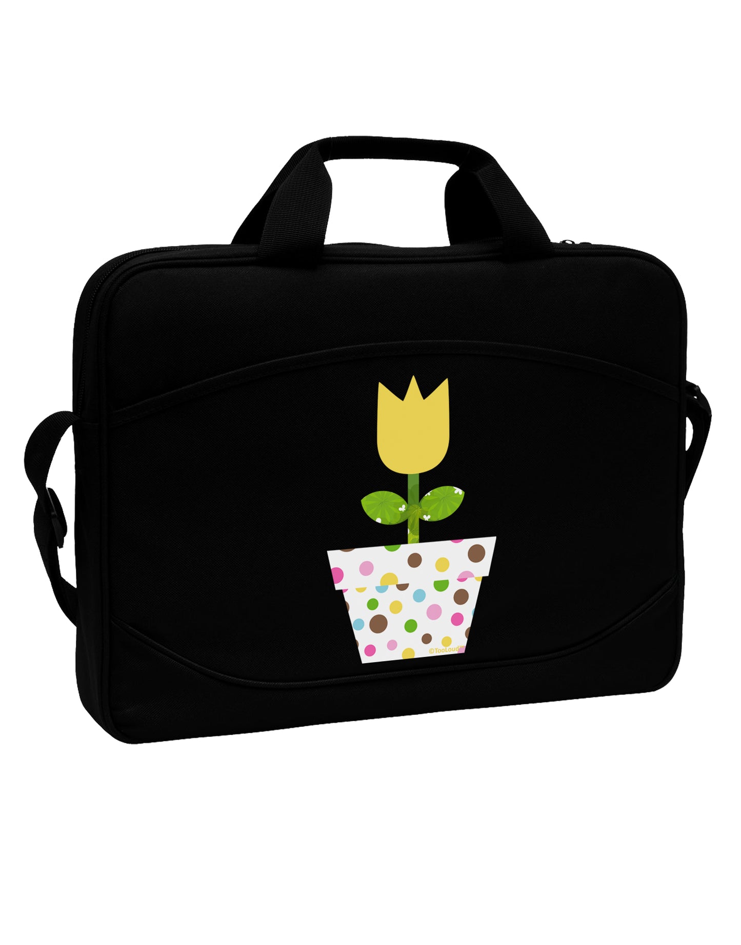 Easter Tulip Design - Yellow 15" Dark Laptop / Tablet Case Bag by TooLoud-Laptop / Tablet Case Bag-TooLoud-Black-Davson Sales