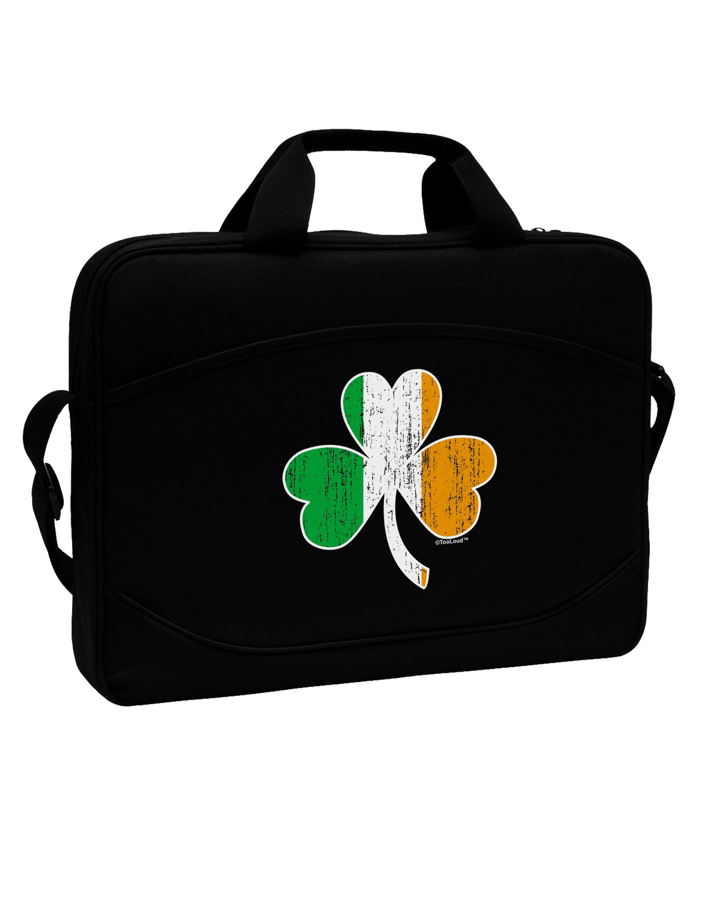Irish Flag - Shamrock Distressed 15" Dark Laptop / Tablet Case Bag by TooLoud-Laptop / Tablet Case Bag-TooLoud-Black-Davson Sales