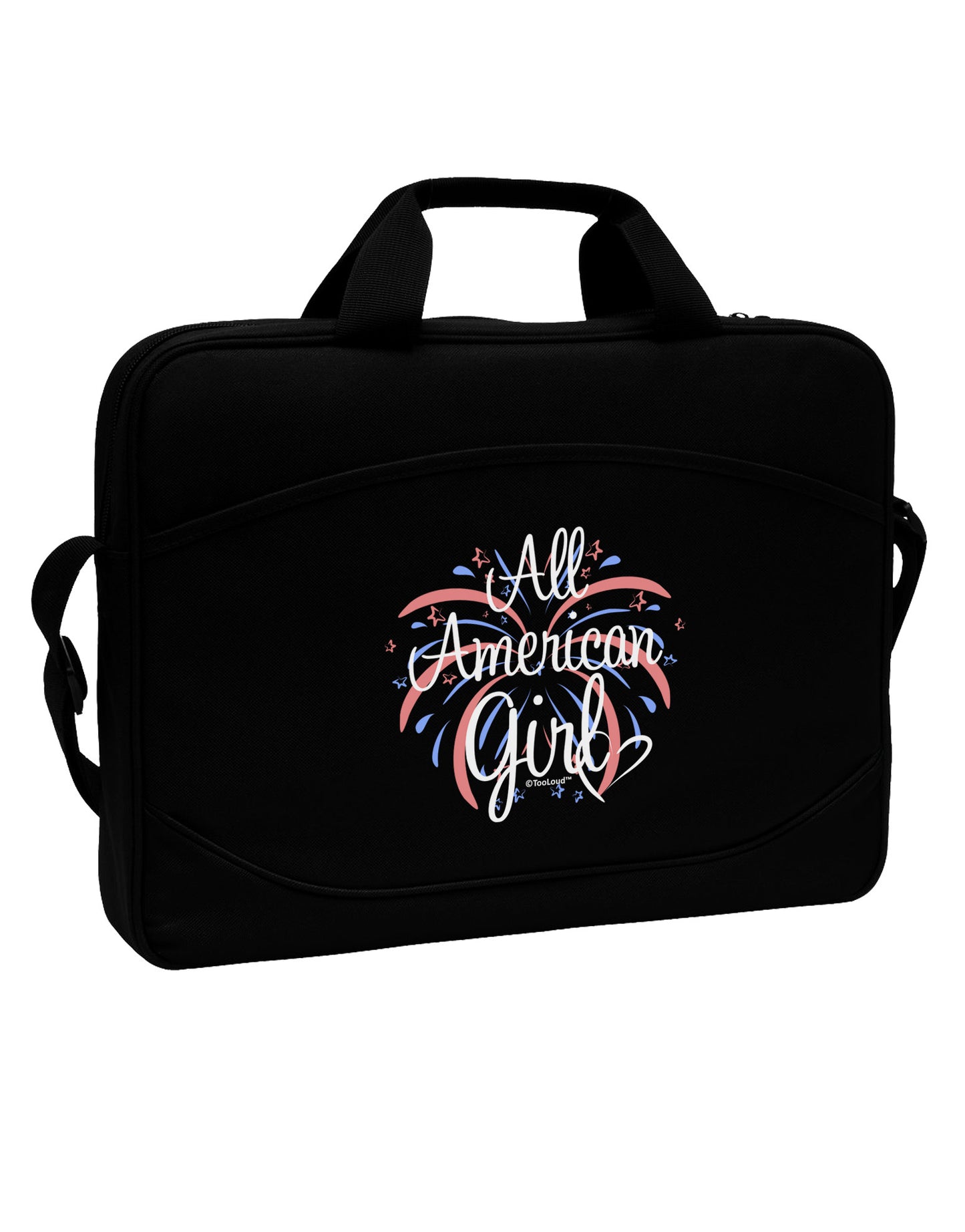 All American Girl - Fireworks and Heart 15" Dark Laptop / Tablet Case Bag by TooLoud-Laptop / Tablet Case Bag-TooLoud-Black-Davson Sales