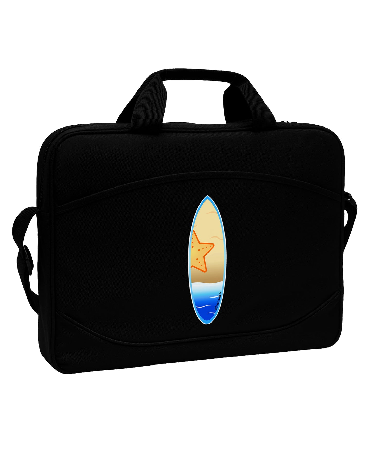 Starfish Surfboard 15" Dark Laptop / Tablet Case Bag by TooLoud-Laptop / Tablet Case Bag-TooLoud-Black-Davson Sales