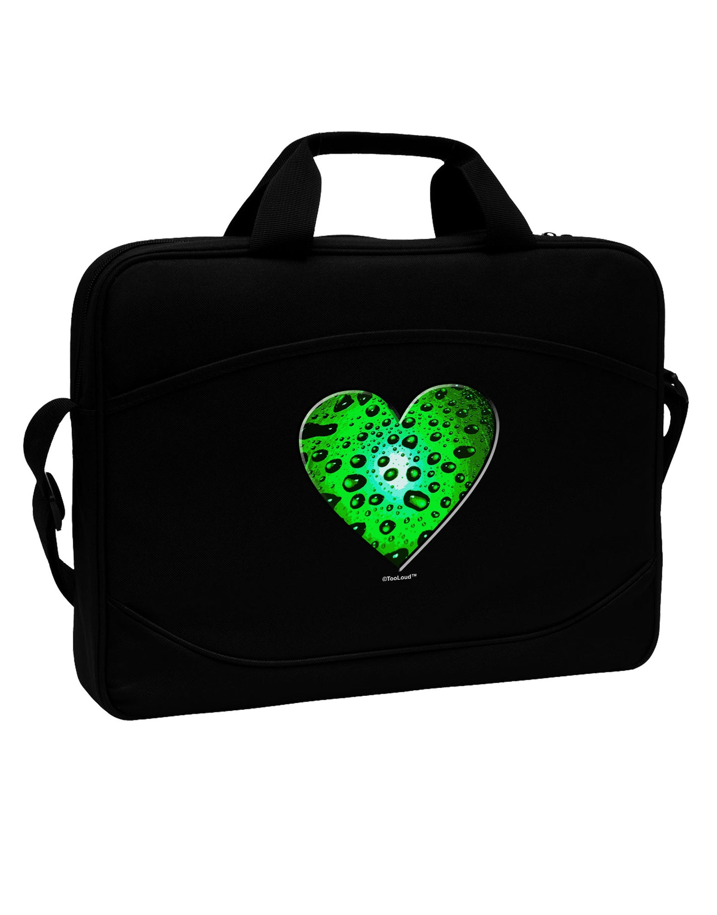 Water Droplet Heart Green 15" Dark Laptop / Tablet Case Bag by TooLoud-Laptop / Tablet Case Bag-TooLoud-Black-Davson Sales