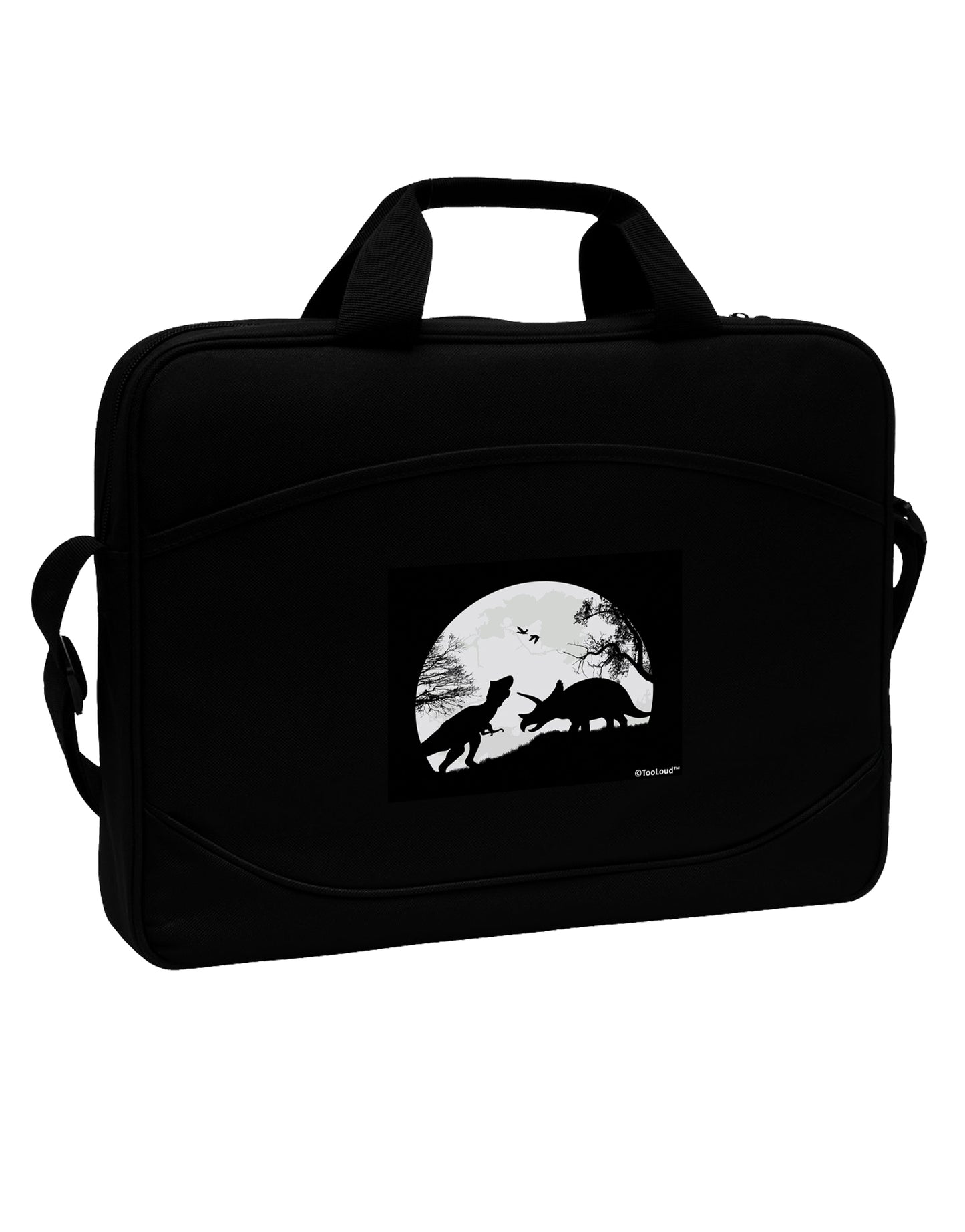 T-Rex and Triceratops Silhouettes Design 15" Dark Laptop / Tablet Case Bag by TooLoud-Laptop / Tablet Case Bag-TooLoud-Black-Davson Sales