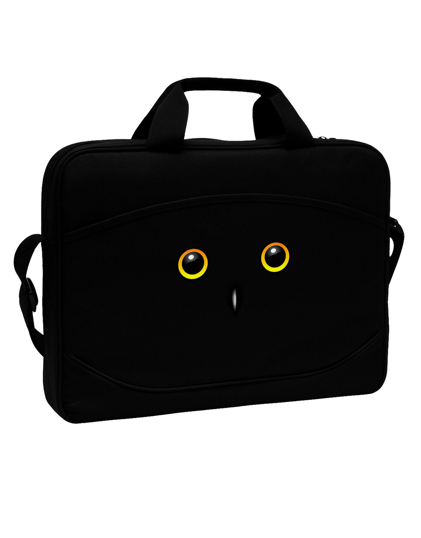 Cute Snowy Owl Face 15" Dark Laptop / Tablet Case Bag-Laptop / Tablet Case Bag-TooLoud-Black-White-Davson Sales